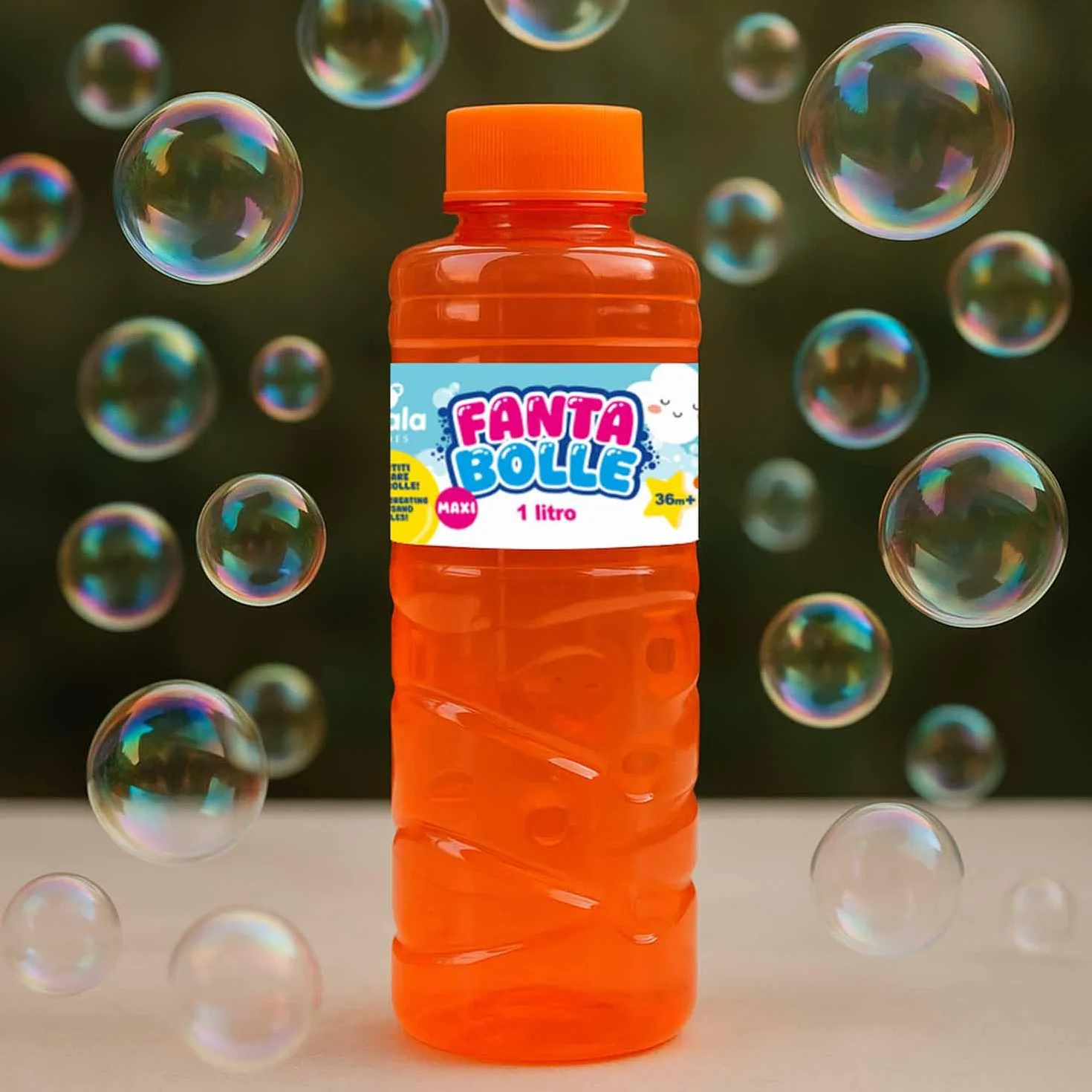 BEPER Burbujas 1 litro - Botella resellable con Varita de Burbujas - Líquido para máquinas de burbujas