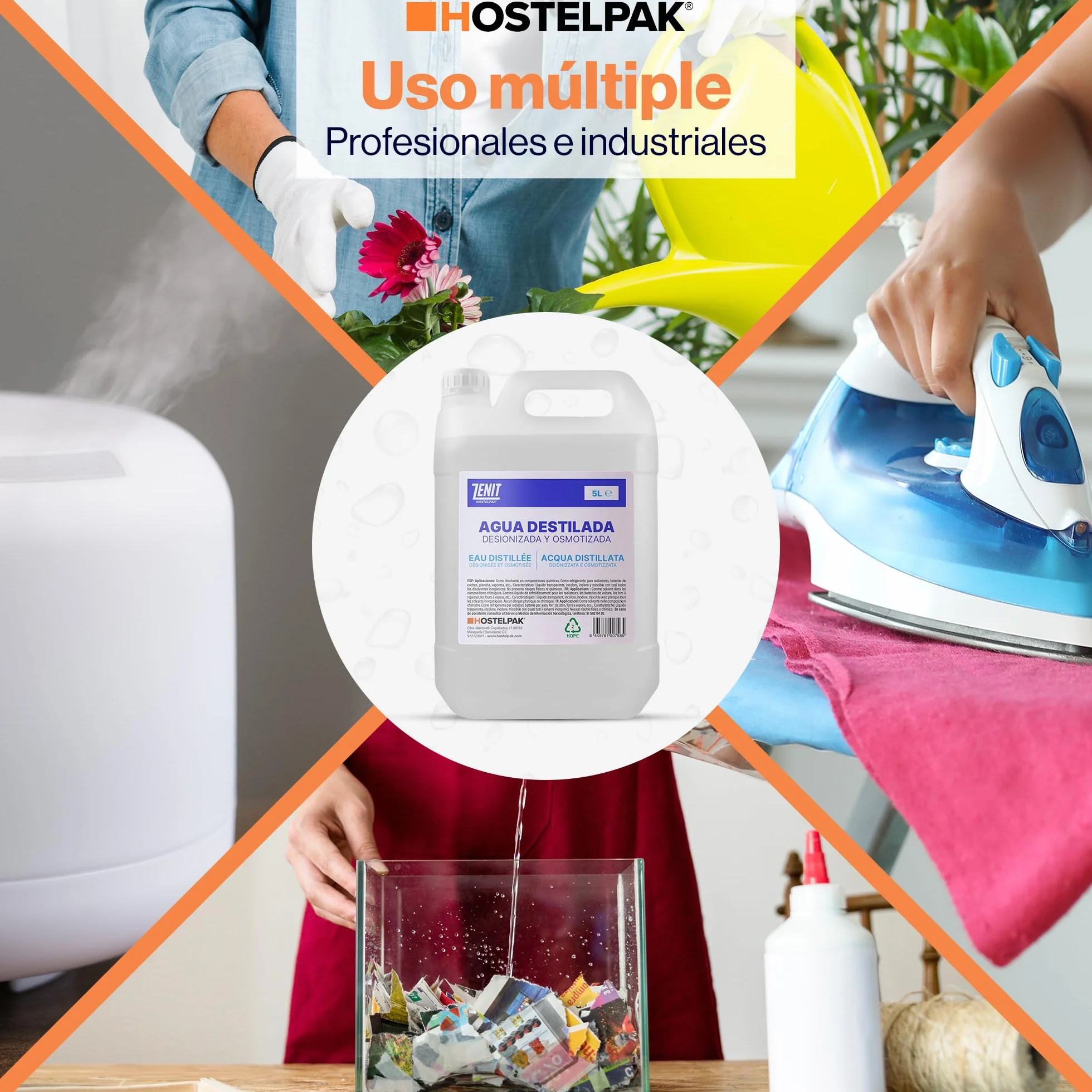 Agua Destilada 5 Litros x4 – Agua Desmineralizada para CPAP y Plancha
