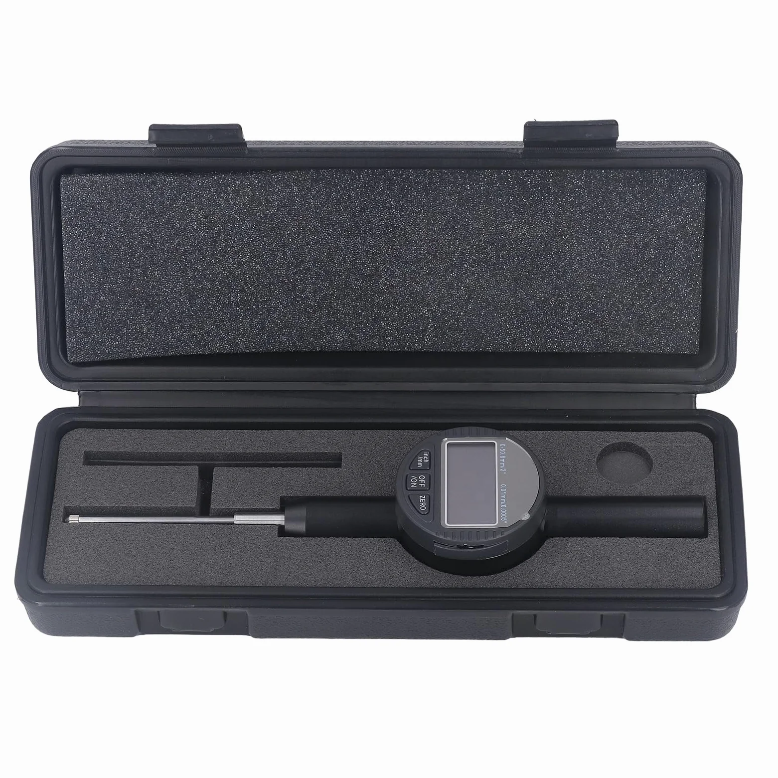 Keenso Indicador de Cuadrante Digital Herramienta de Medición de Alta Precisión para Uso Industrial y de Laboratorio, Resolución de 0,01 Mm, Aleación de Aluminio Duradera, Rango de 0-50,8 Mm