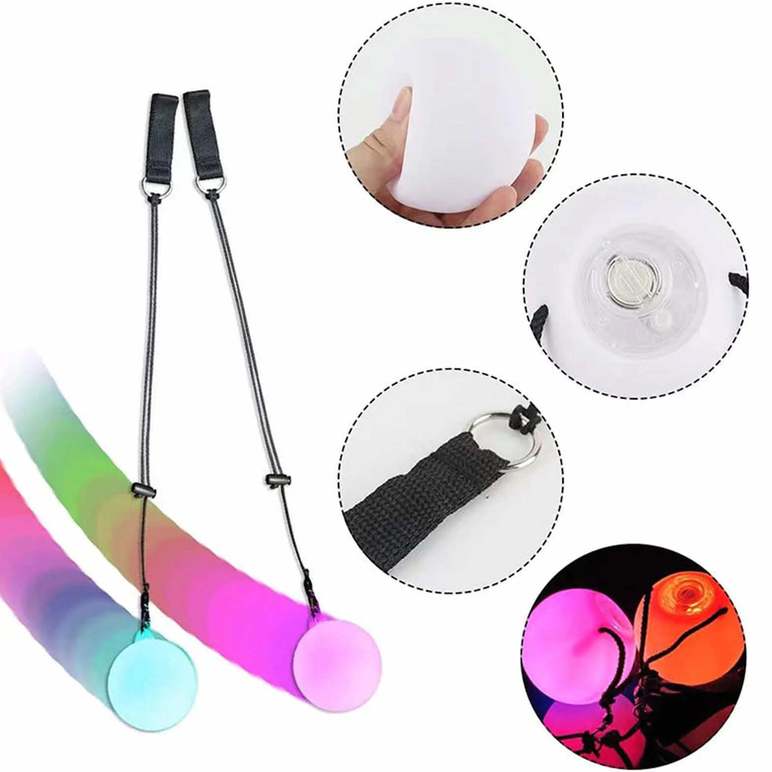 Booaee 2 Bolas LED POI Premium Luminosas para Diábolo, Malabares y Frisbee, SSQ2