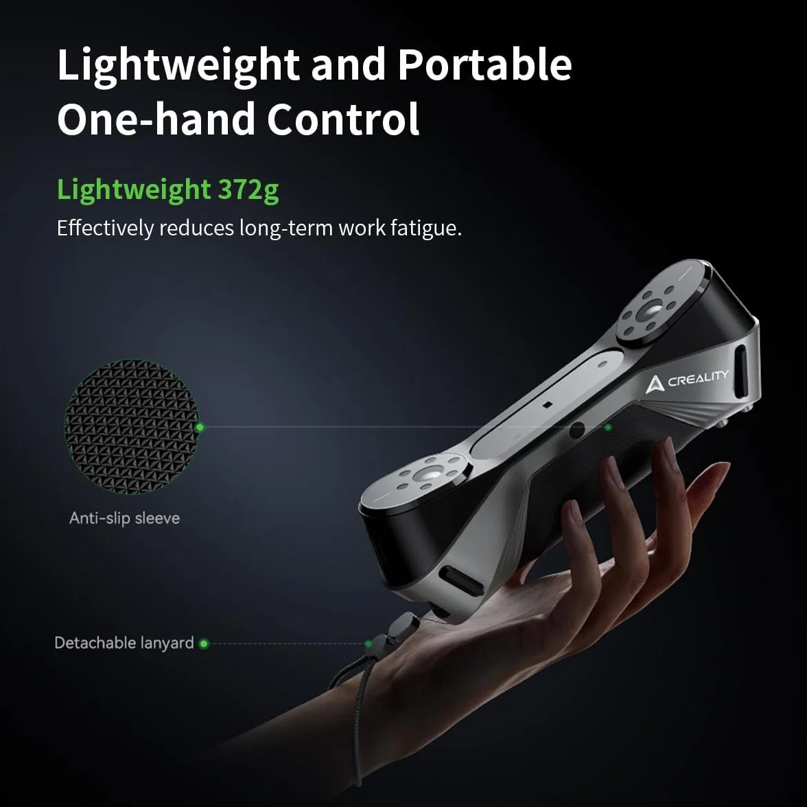 Creality CR-Scan Raptor Escáner 3D para impresión 3D, precisión de 0,02 mm, seguimiento antivibración, velocidad de escaneo de hasta 60 fps, soporte de objetos de 5 a 2000 mm, para Windows Mac