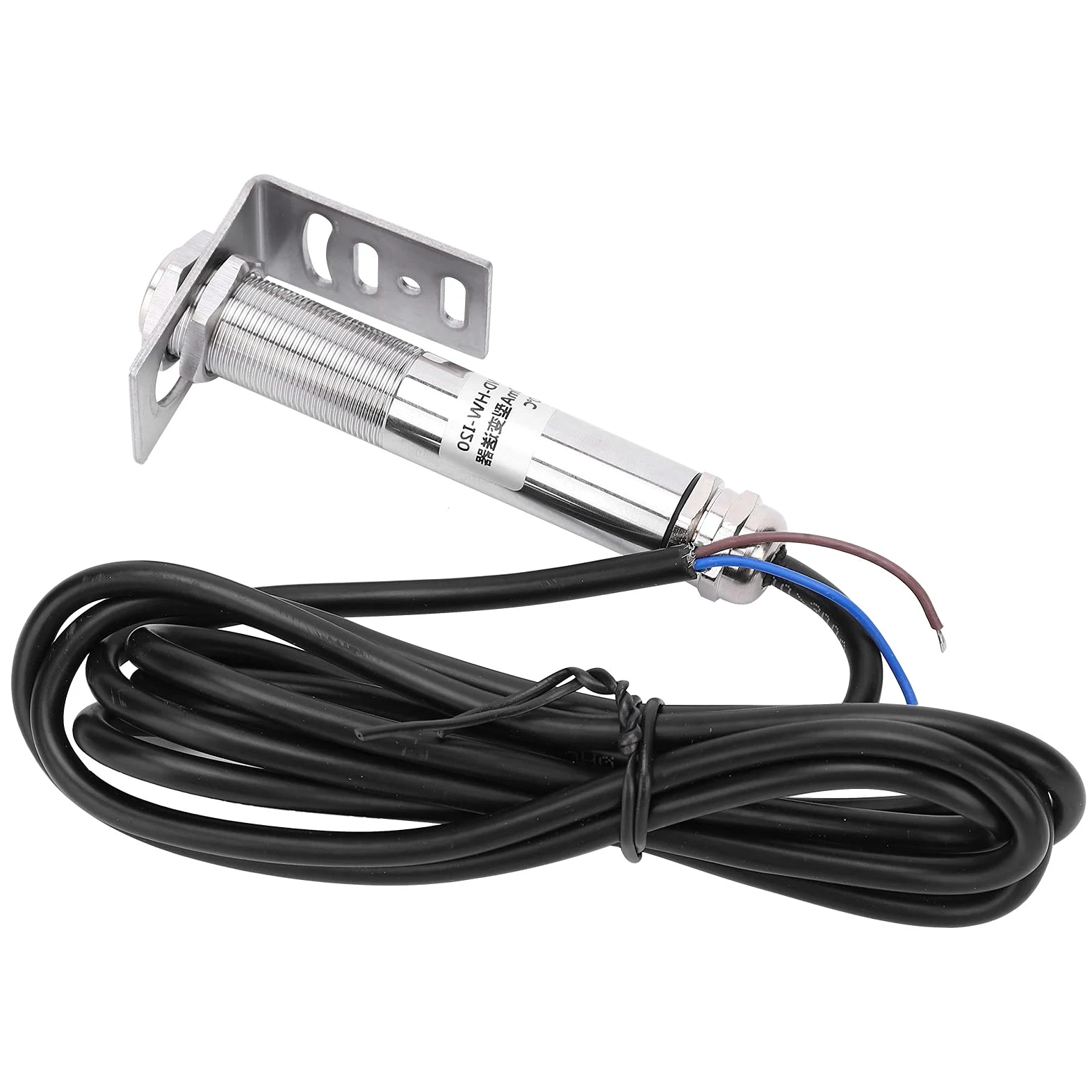 Fabater Sensor de Temperatura Infrarrojo sin Contacto Transmisor de 4-20 MA 0-600 ℃ 10-30 VCC M18 Carcasa Metálica Roscada Soporte de Acero Inoxidable para Agua Aceite Químico Goma Temperatura del