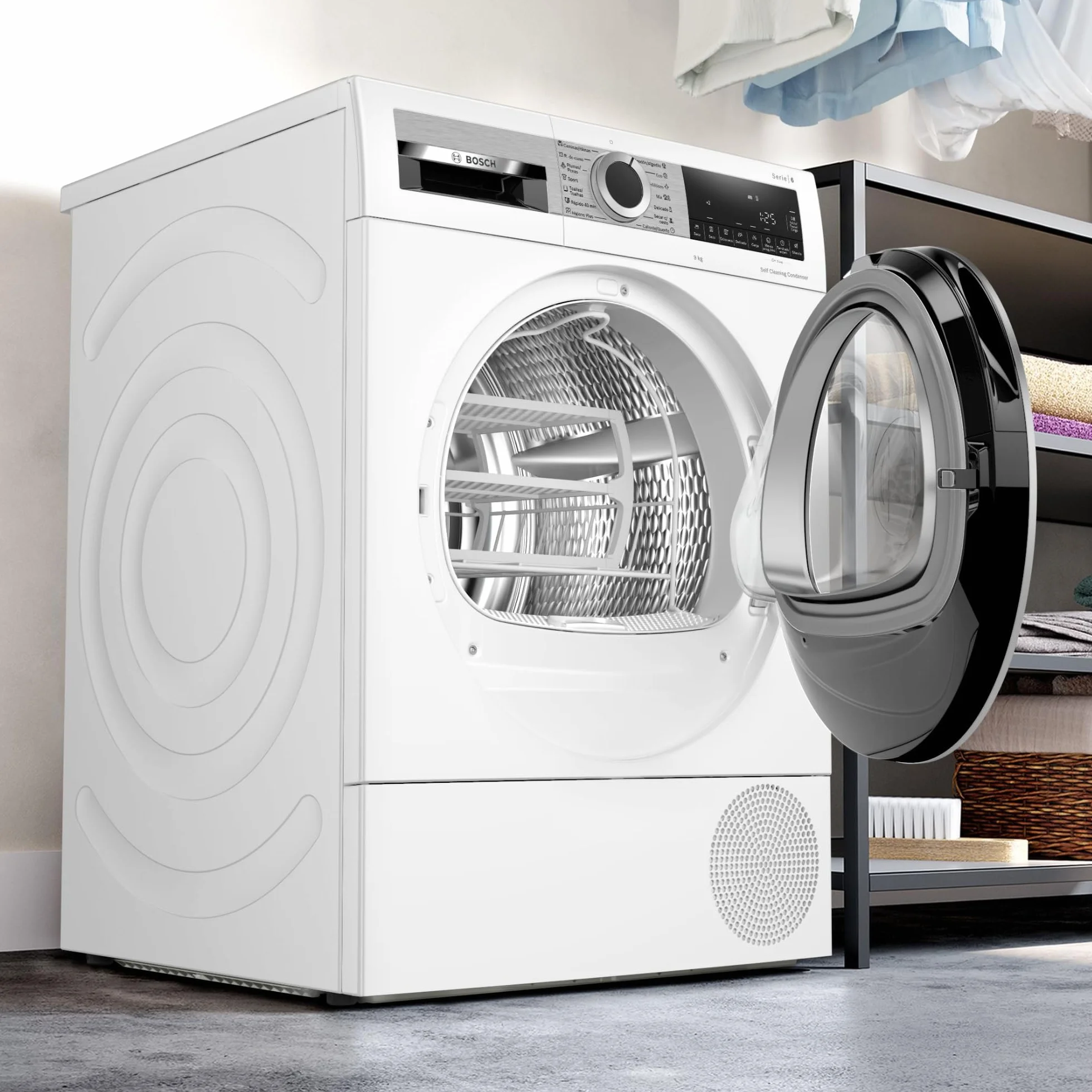Bosch Serie 6 Secadora con Bomba de Calor 9 kg AutoDry WQG245D1ES Blanco