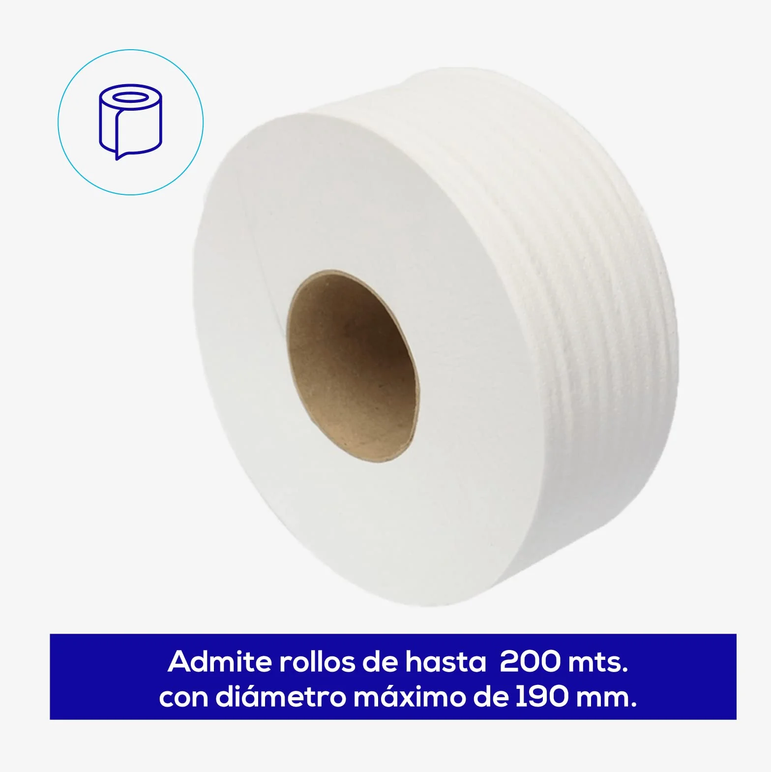Jofel Portarrollos de Papel Higiénico Industrial, Dispensador Acero Inoxidable 200m 190mm AE23200