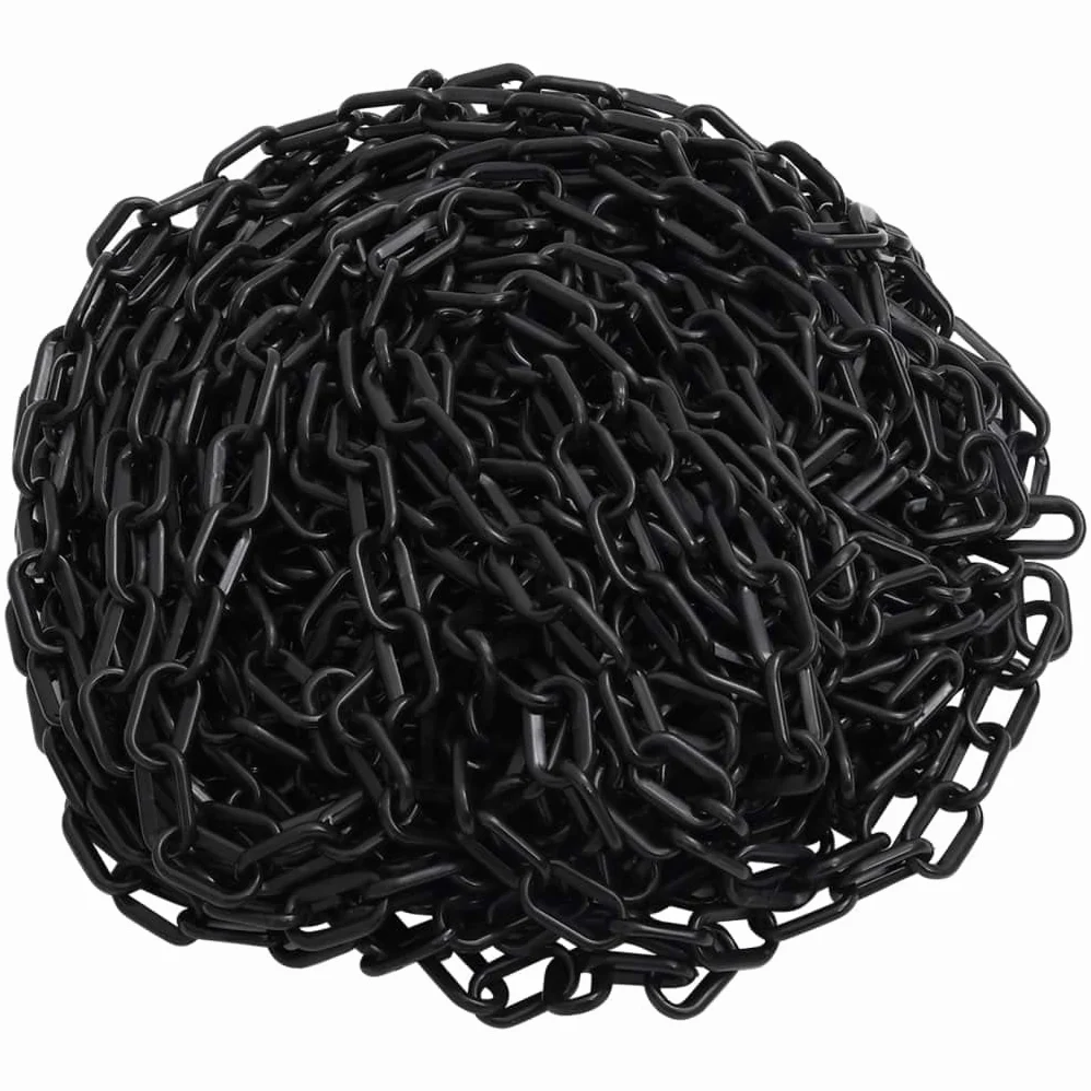 vidaXL Cadena de Advertencia Barrera de Eslanones Seguridad Protección Aparcamiento Reparación Interior Exterior Plástico Negro 30 m Ø6 mm