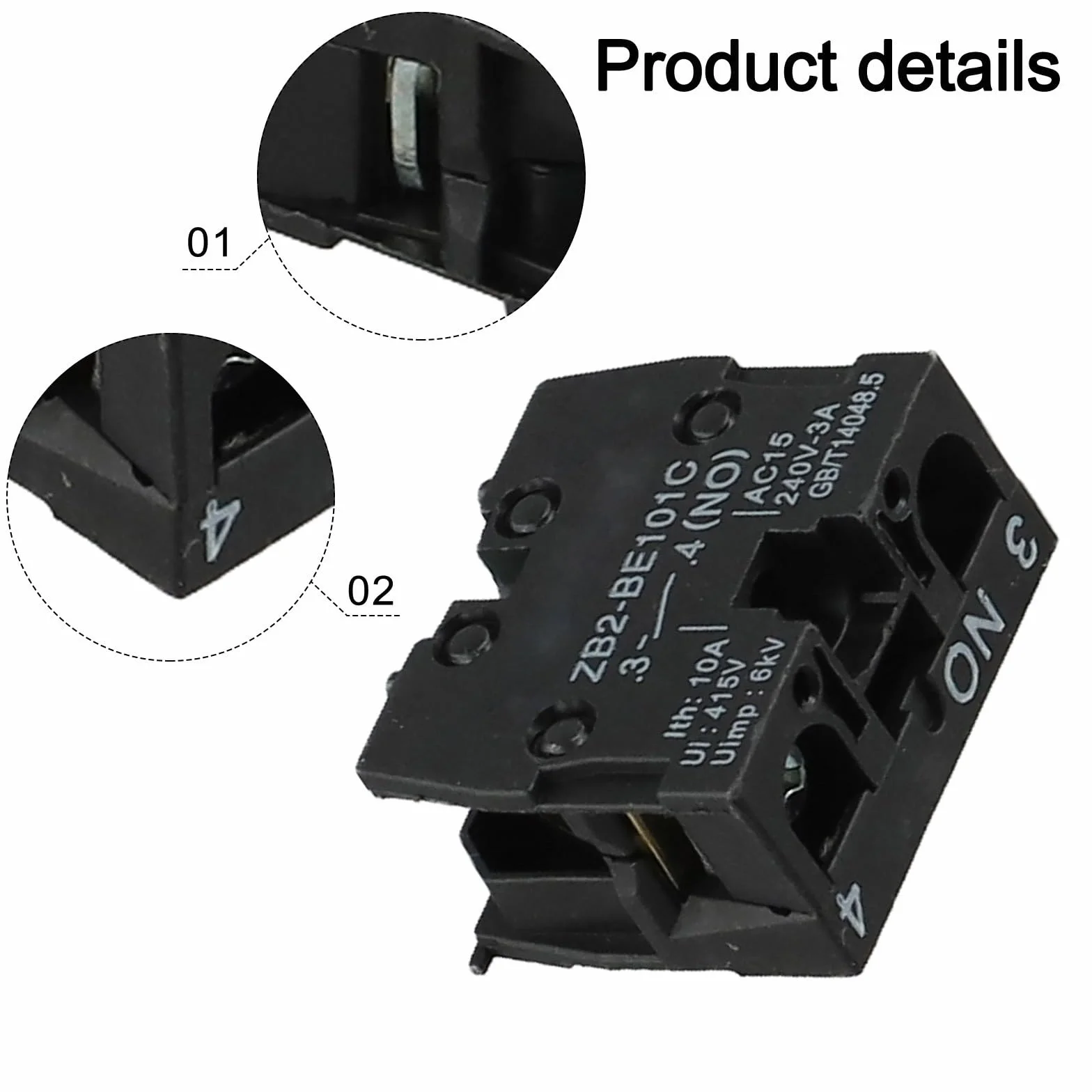 ZB2-BE101C ZB2-BE102C Bloque de Contacto Interruptor 10A 600V, 10 Piezas