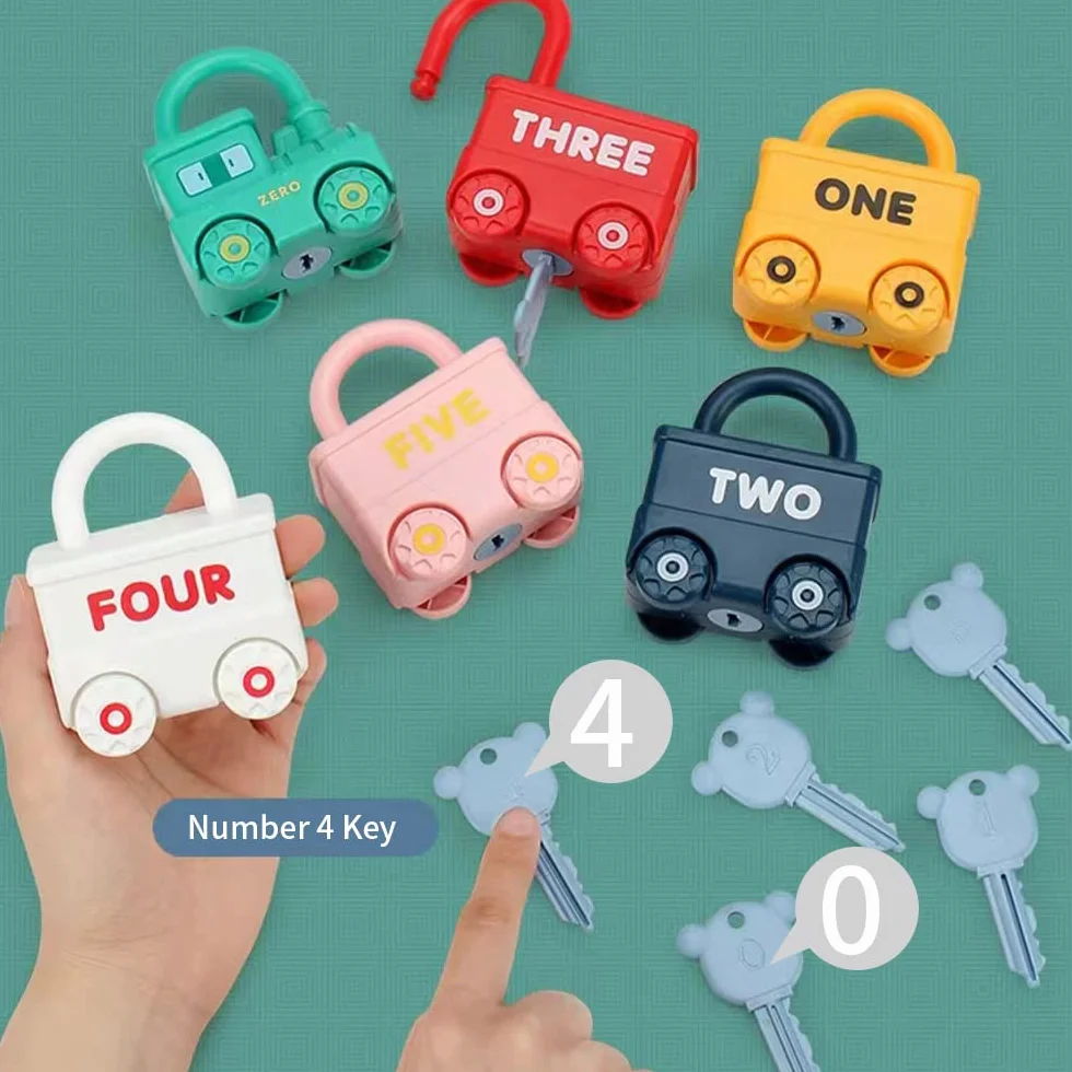Coche Juguete con Llave de Bloqueo Montessori Tren Montaje Colores Números Educativo Juego Regalos Niños 3 4 5 Años