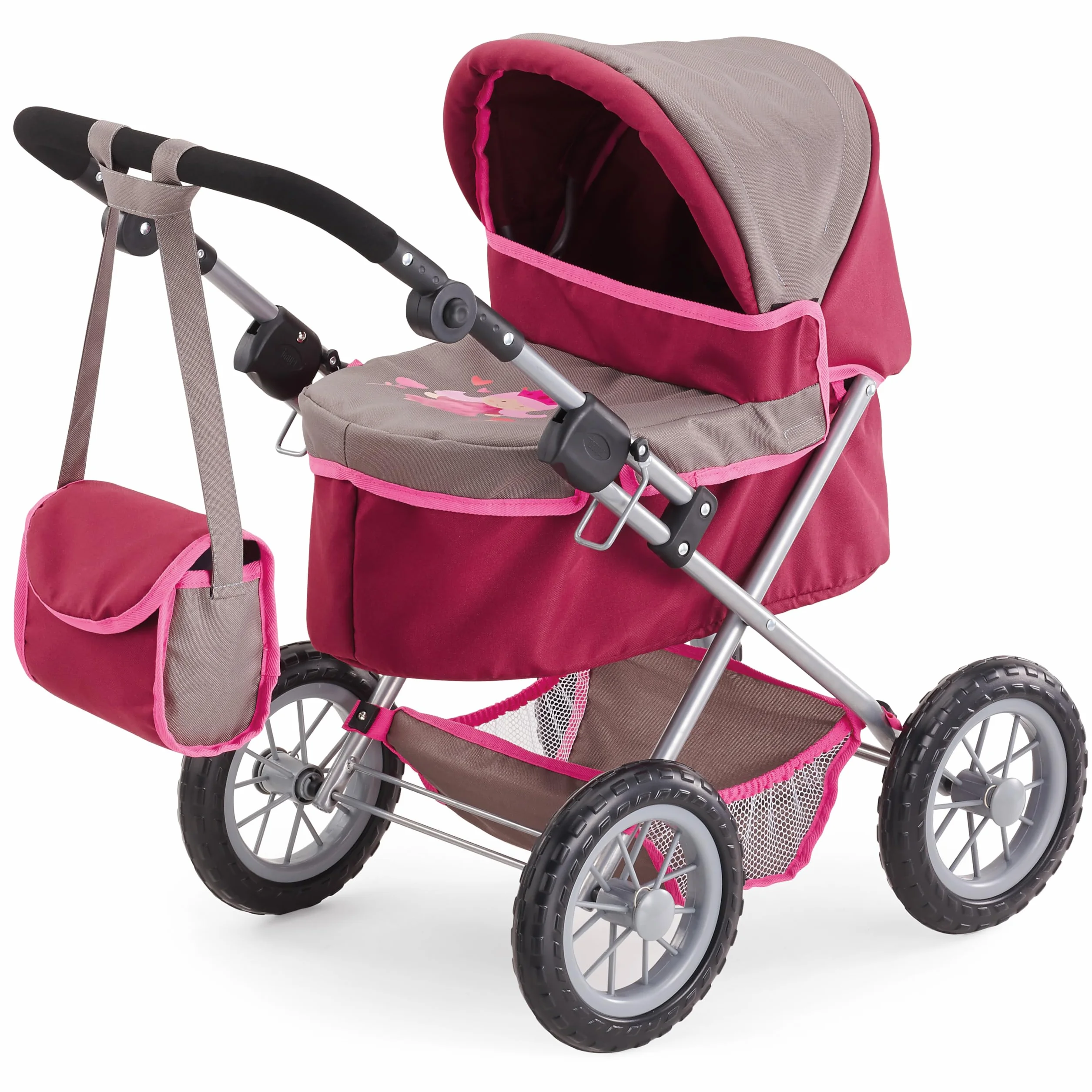 Bayer Design Cochecito Muñecas Trendy Royal 68cm Gris Burdeos