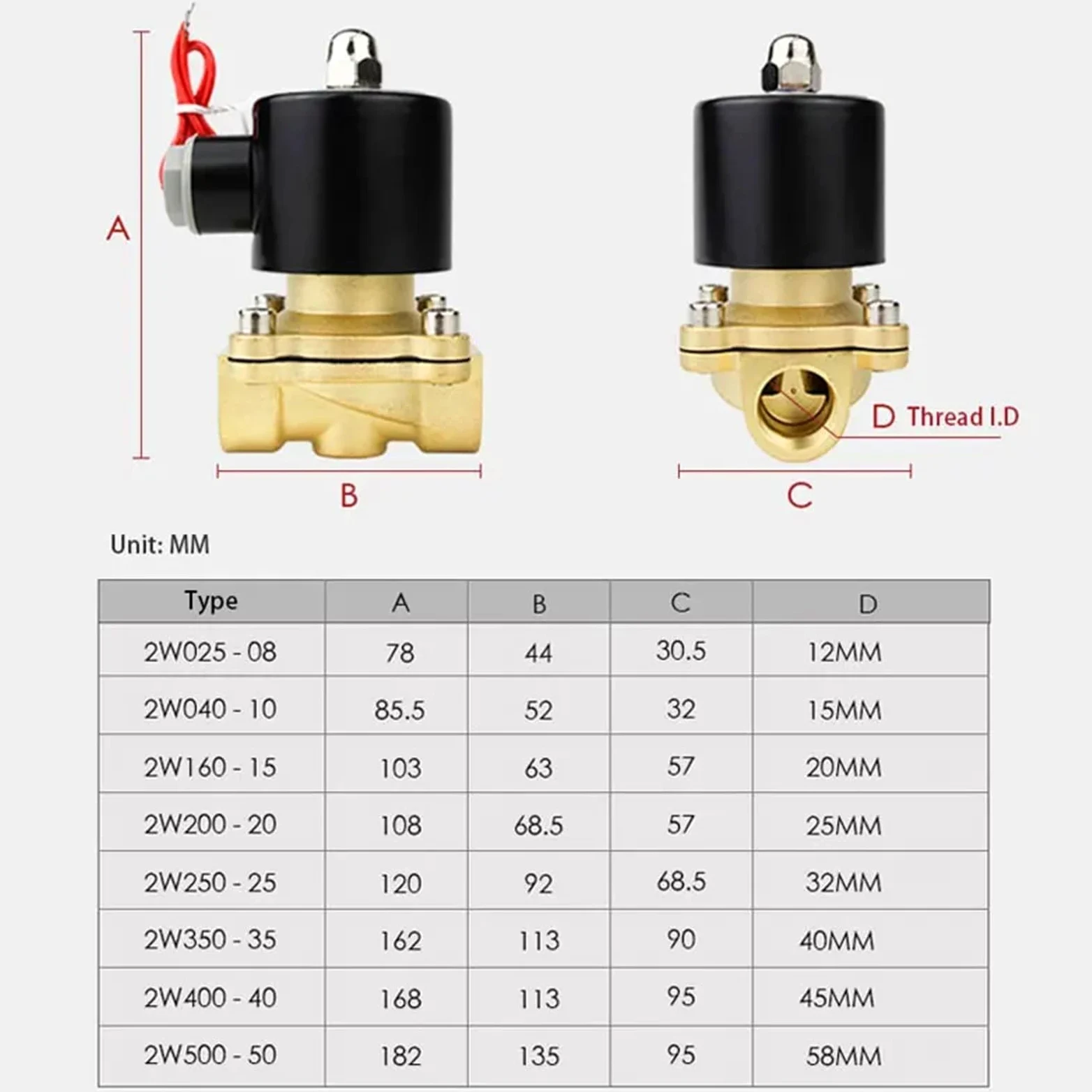Electroválvula neumática Normalmente Cerrada, 1/4", 3/8", 1/2", 3/4", 1", 1-1/2", BSP Hembra, 12 V, 24 V, 110 V, 220 V, for Agua, Aceite y Aire.(45659,BSPP FEMALE-DC24V)