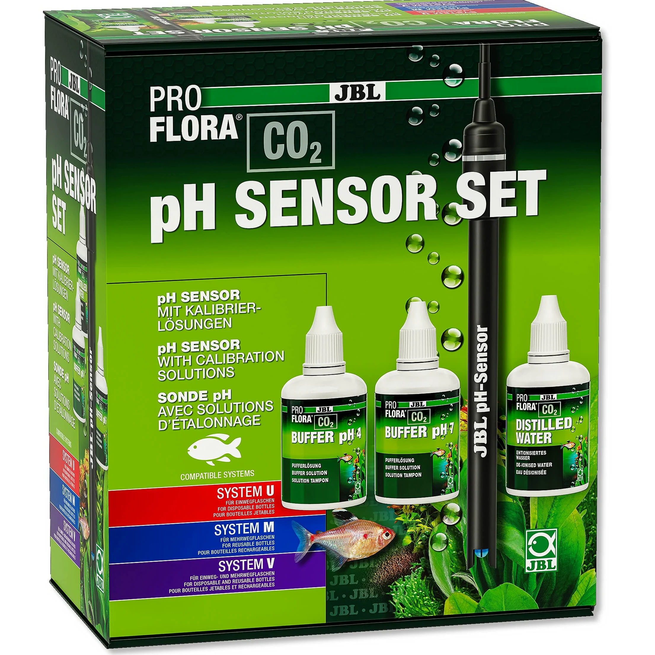 JBL PROFLORA - Juego de sensores de pH de CO2, Juego de electrodos de pH con conexión BNC, Incluyendo líquido de calibración y Otros Accesorios