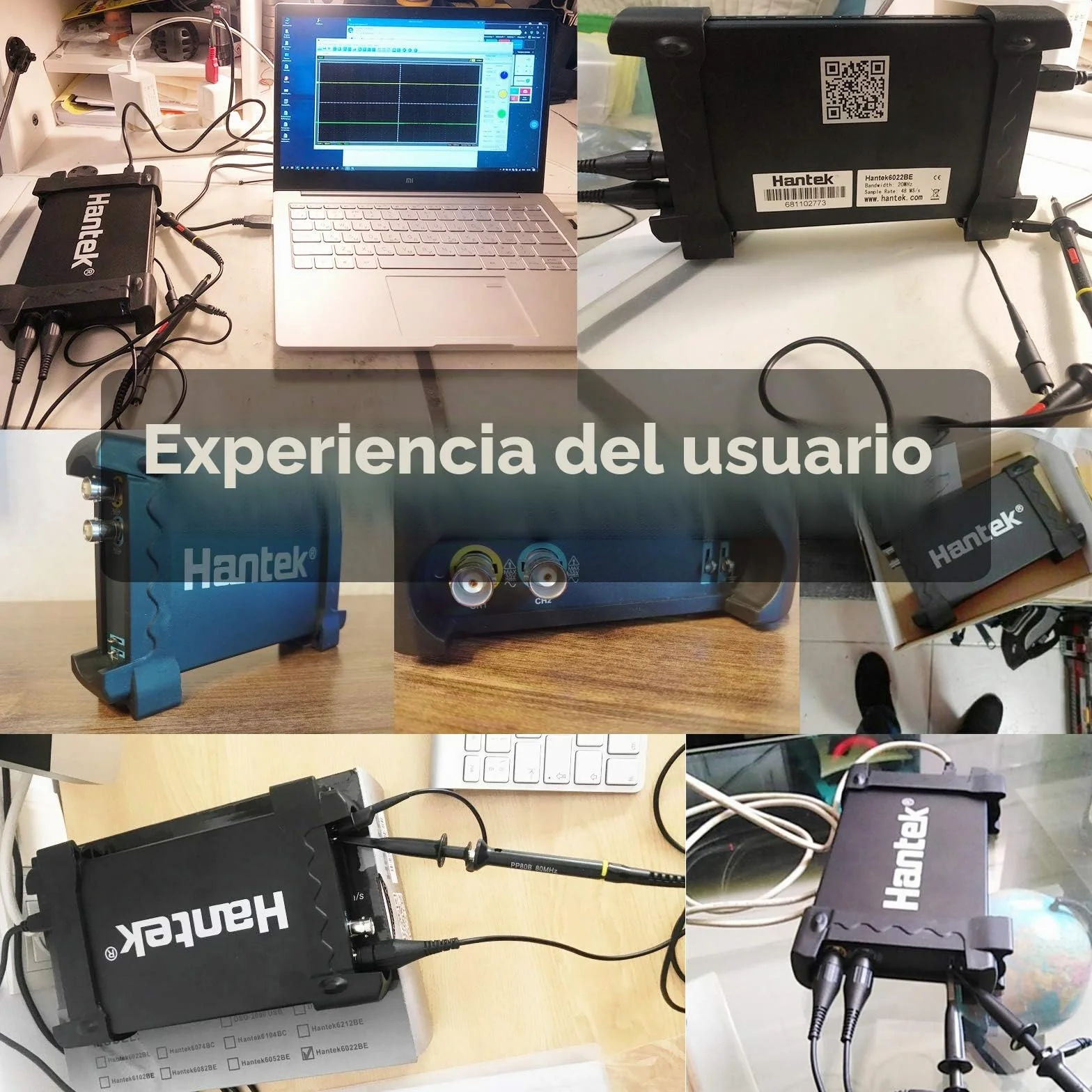 Hantek 6022BL PC USB Osciloscopio 2 Canales Digitales 20MHz Ancho de Banda 48MSa / s Frecuencia de Muestreo 16 Canales Analizador Lógico