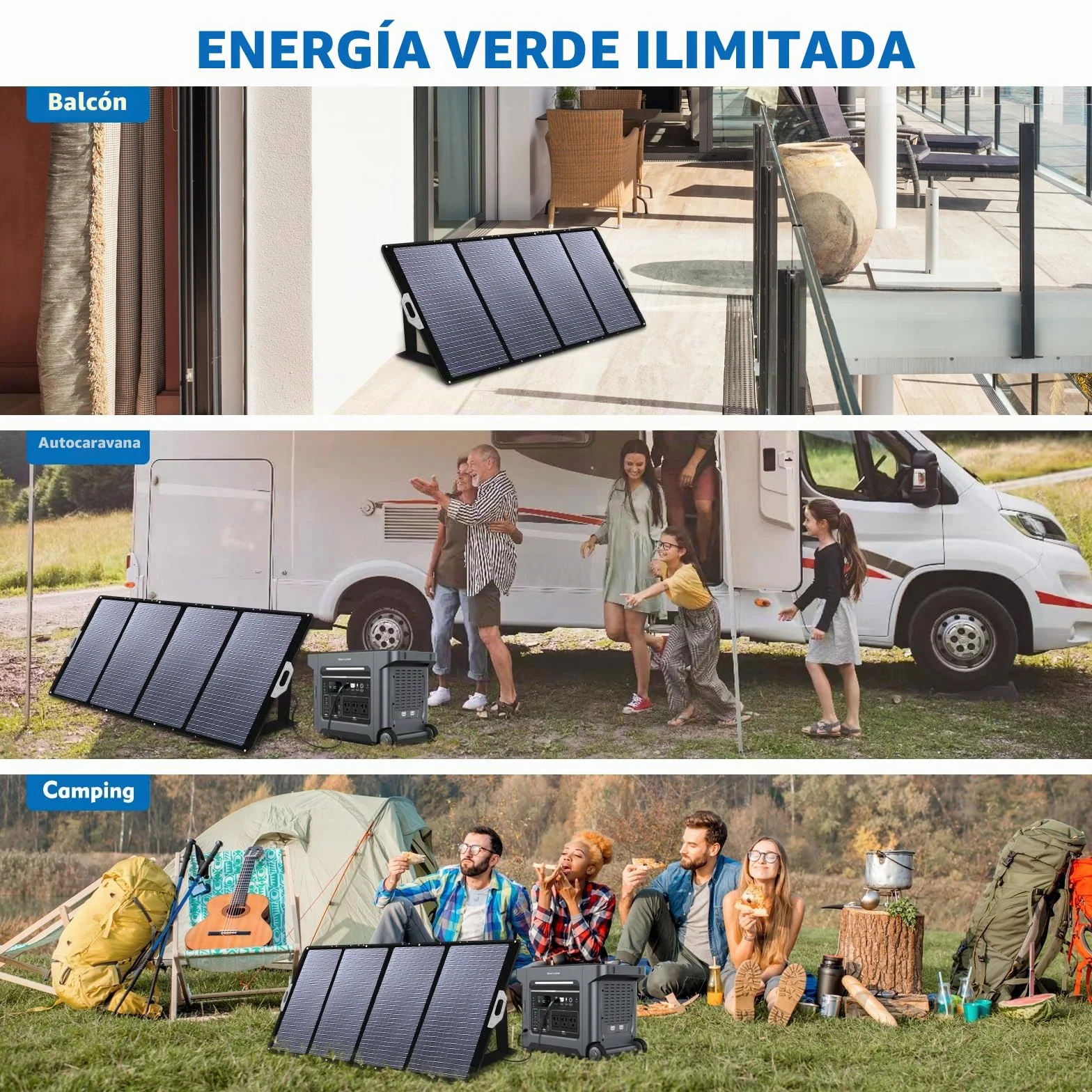 Panel Solar Plegable 400W – Módulo Fotovoltaico/Cargador Solar para Estación de Energía Portátil y Generador Solar, Estanqueidad IP67, Panel Fotovoltaico Portátil