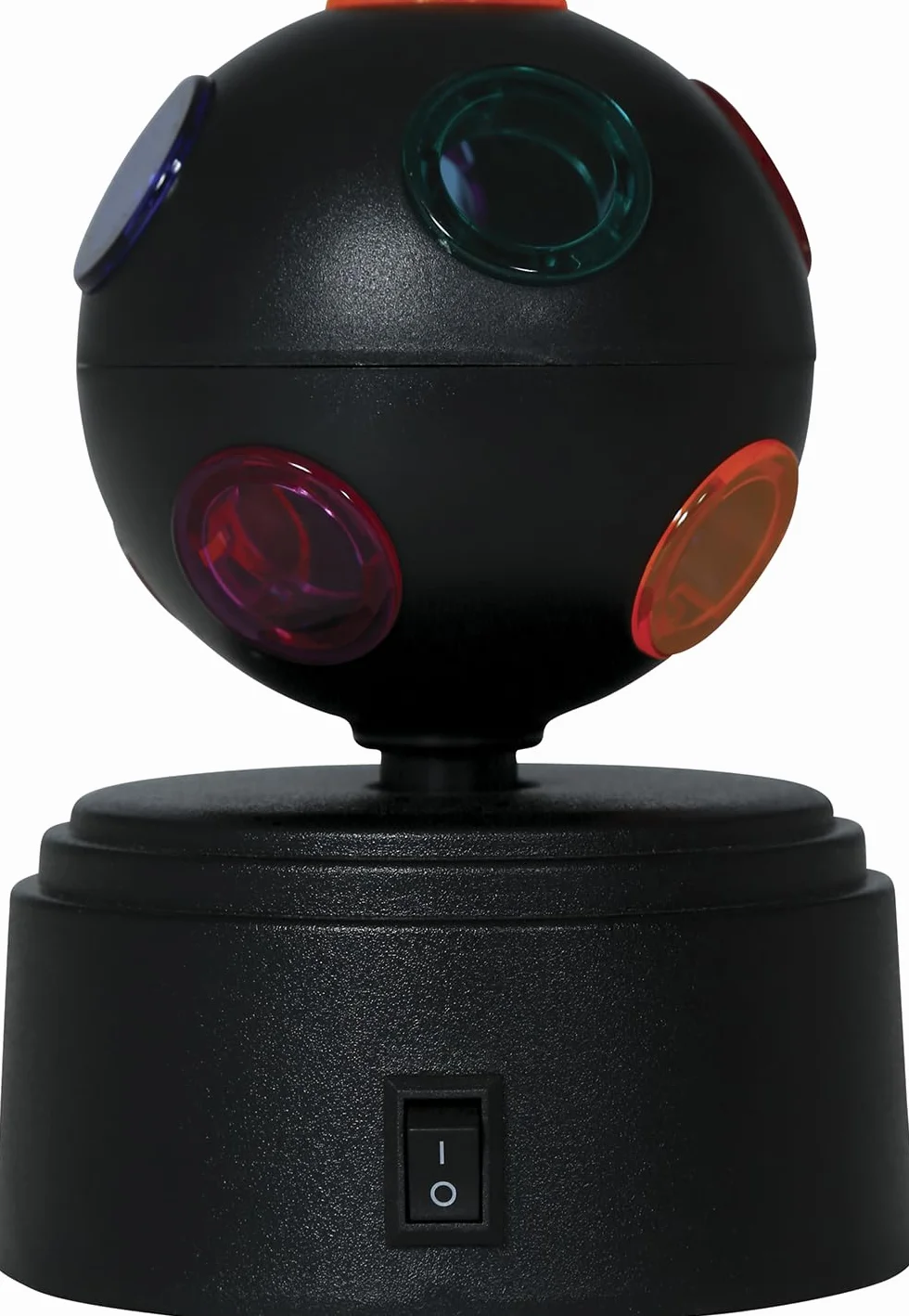 Bola de Discoteca LED Negra 9x9x12 cm Decoración Party con Efecto Luminoso a Pilas