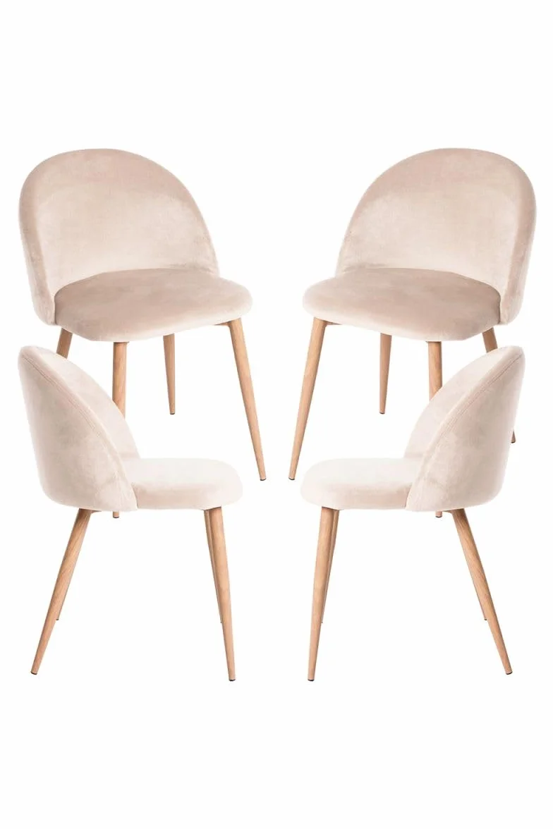 Regalos Miguel - Packs Sillas Comedor - Pack 4 Sillas Vint Terciopelo - Beige