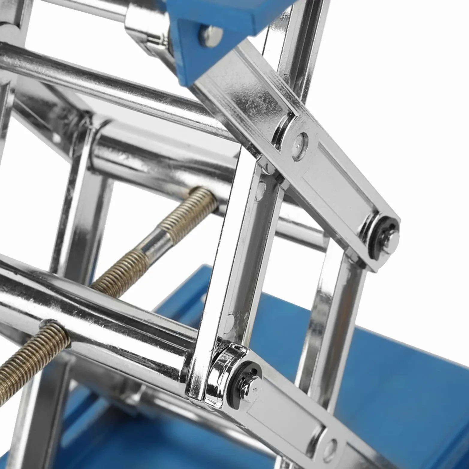 Soporte de plataforma de elevación de óxido de aluminio, estante de tijera para ajuste de altura de laboratorio, mesa de elevación ajustable resistente a la corrosión con plataforma de 150 x 150 mm