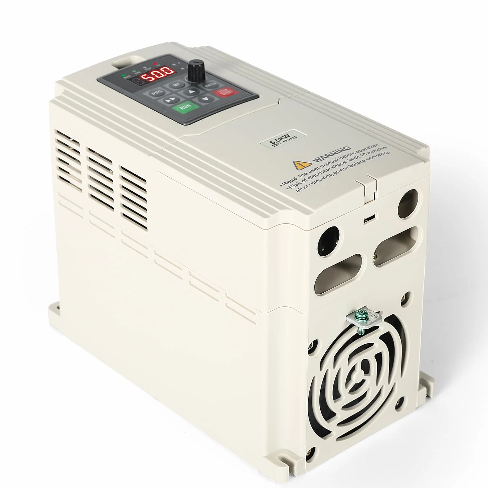 Jadeshay Variador de Frecuencia VFD 5,5 kW 7,5HP 25A 0-999Hz con Entrada Monofásica 220V Salida Trifásica 220V Control de Velocidad Enfriamiento Rápido para Motor de Maquinaria