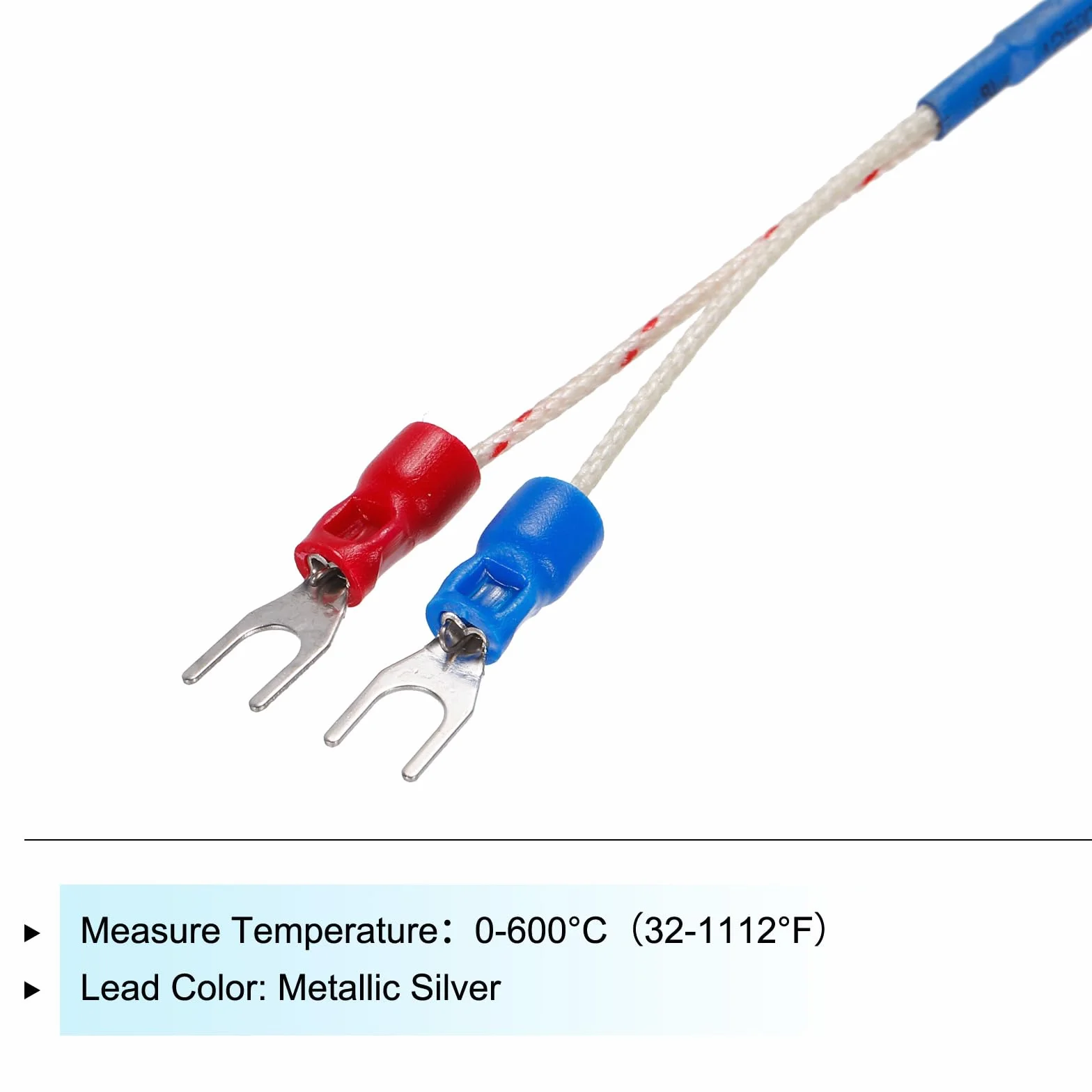 QUARKZMAN K Tipo Termopar Temperatura Sensor PT100 6mm Anillo Alta Temperatura Sonda 10 Pies Cable 0 a 600°C Inoxidable Acero