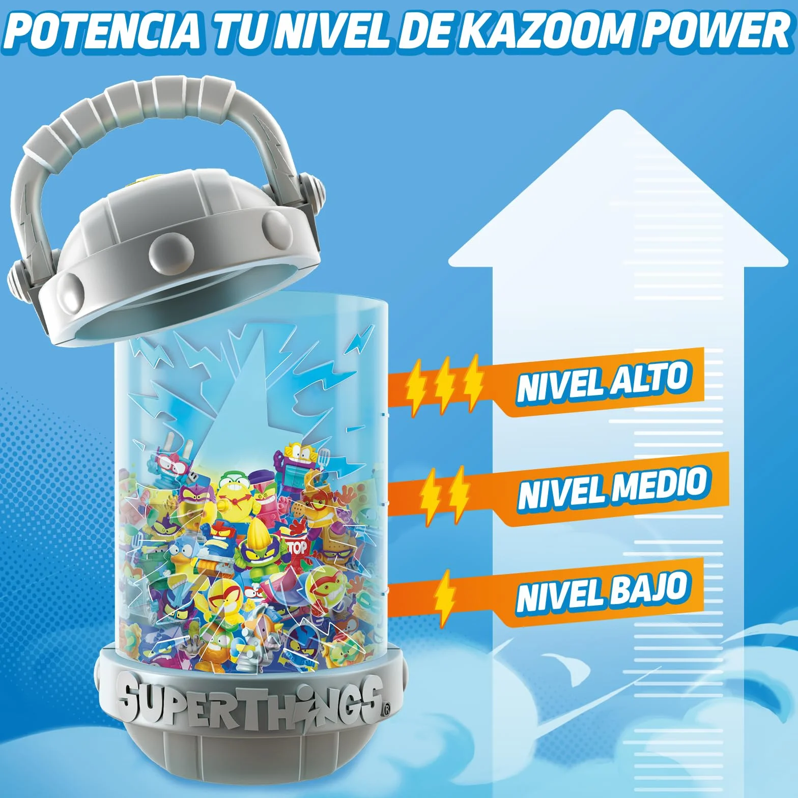 SUPERTHINGS KAZOOM Power Carry Case con 8 Figuras Sorpresa y Megajet