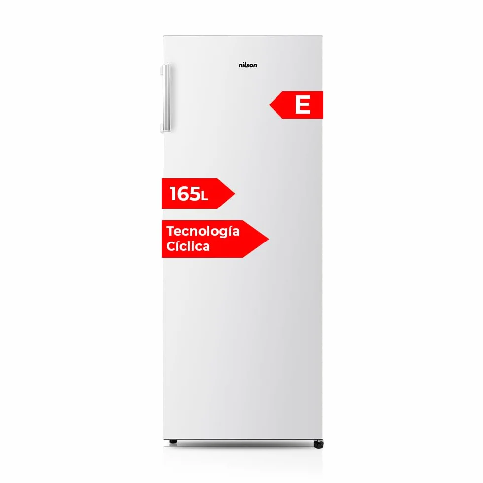 Nilson Congelador Vertical Blanco NCV145500E 165L Puerta Reversible Eficiencia Energética Clase E