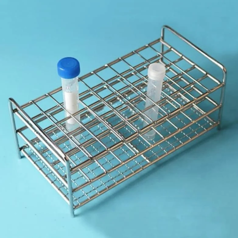 1Pcs Stainless Steel 40 Holes Or 50 Holes Wire Test Tube Rack Centritube Tube Holder For 13/16/17/19/21/26/30/32mm Test Tube (Size : 30mm 40holes)