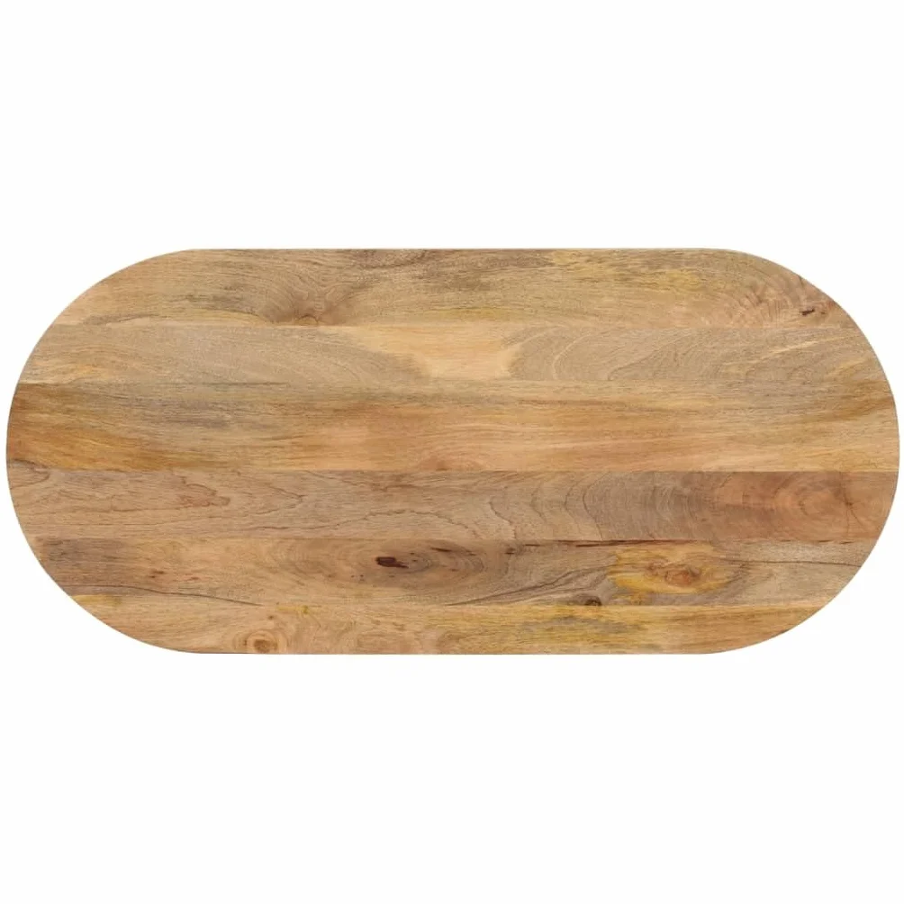 vidaXL Tablero De Mesa Ovalado De Madera Maciza De Mango 120 X 60 X 2,5 Cm, Superficie De Mesa, Tablero De Mesa De Centro
