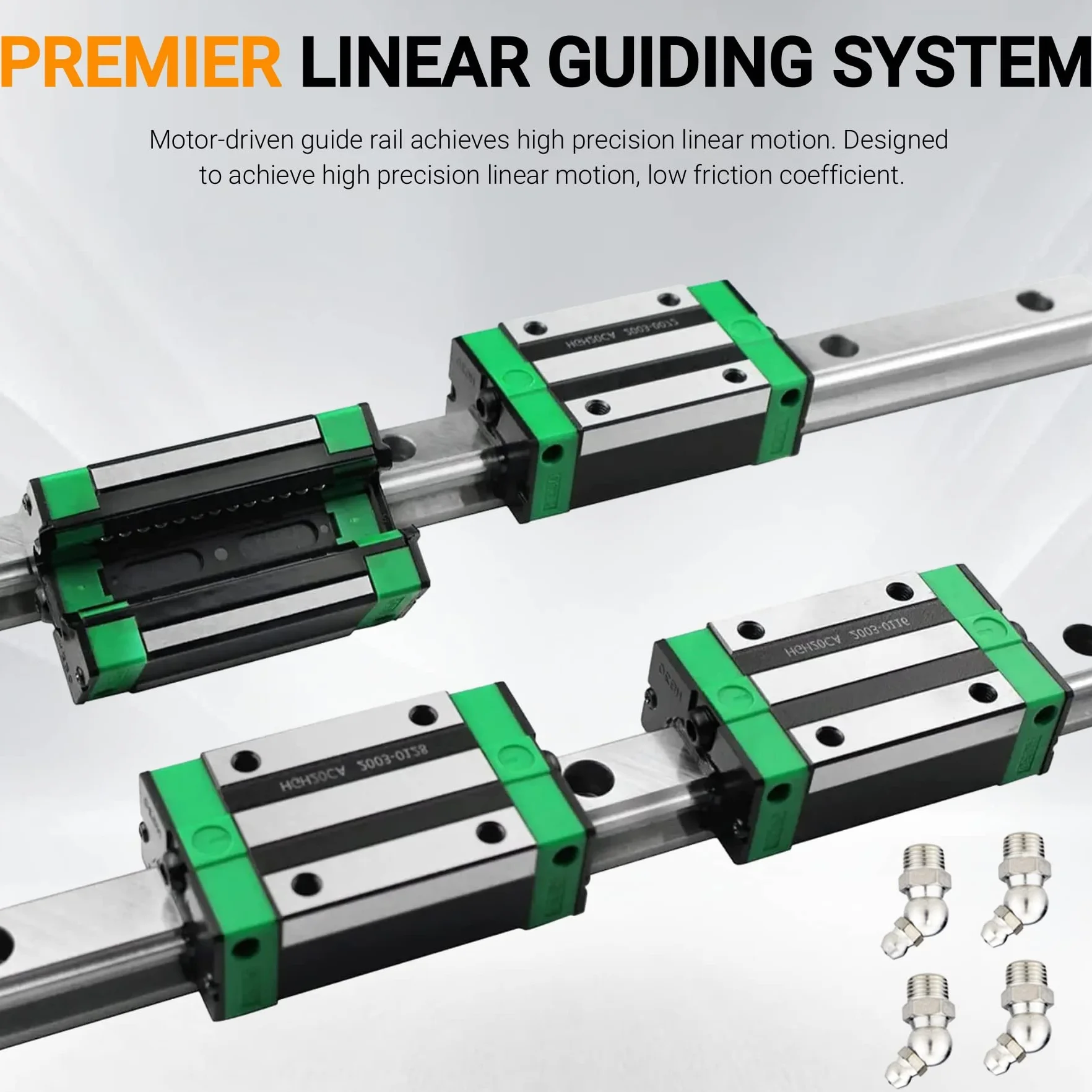 Set de 2 guías lineales HGR25 1200 mm con 4 bloques HGH25CA y cubierta C6 para impresora 3D CNC