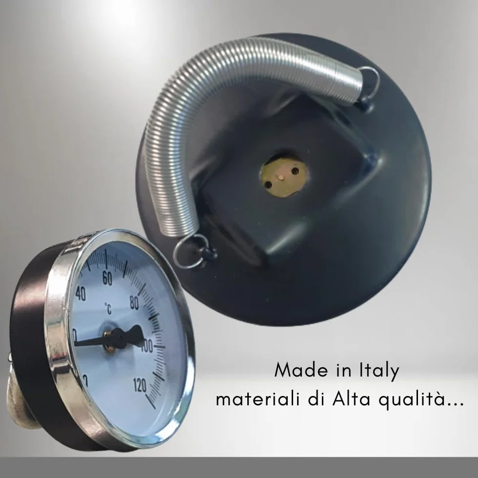 Schläfer Termómetro bimetálico de contacto para tubos clip muelle acero inoxidable 63 mm 0-120 °C