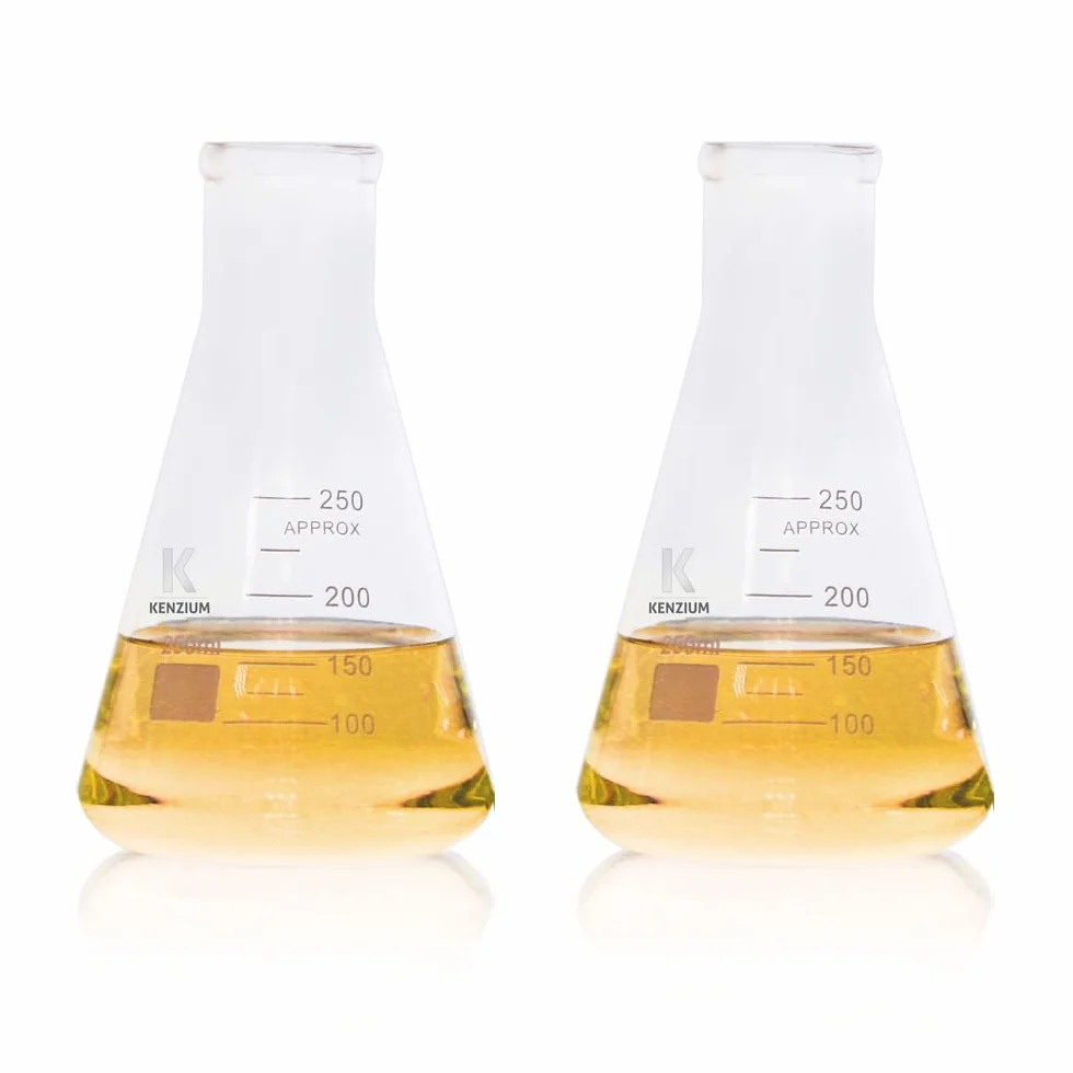 KENZIUM - Pack 2 x Matraces Erlenmeyer | 250 ml | Vidrio Borosilicato 3.3 | con Graduación Impresa | Boca Estrecha | Ideal Laboratorio y Educación