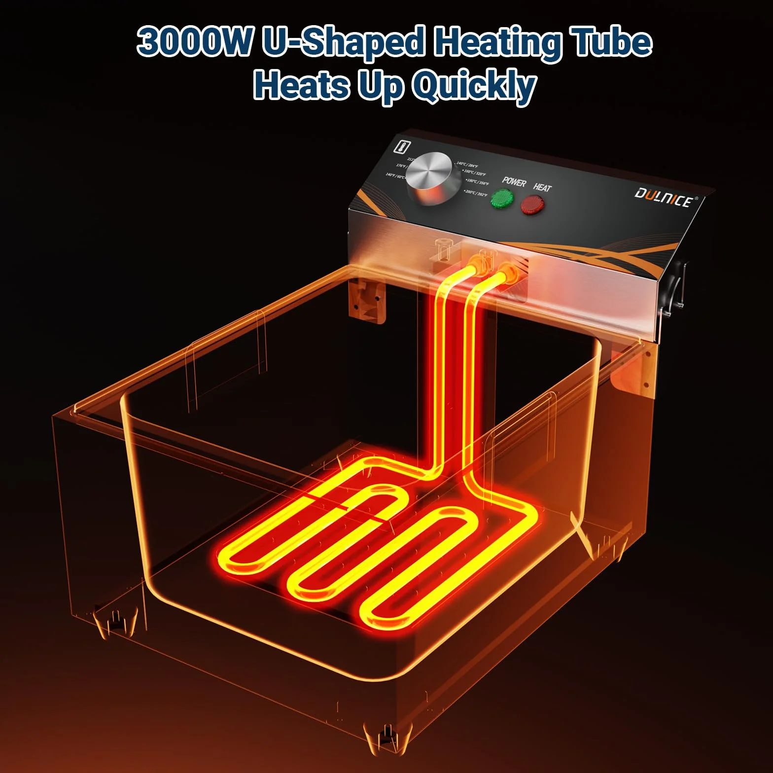 Freidora Eléctrica Industrial 6L,Fritidora eléctrica profesional de acero inoxidable de 3000 W con regulación de temperatura entre 60 y 200 °C, con tapa para uso doméstico y comercial