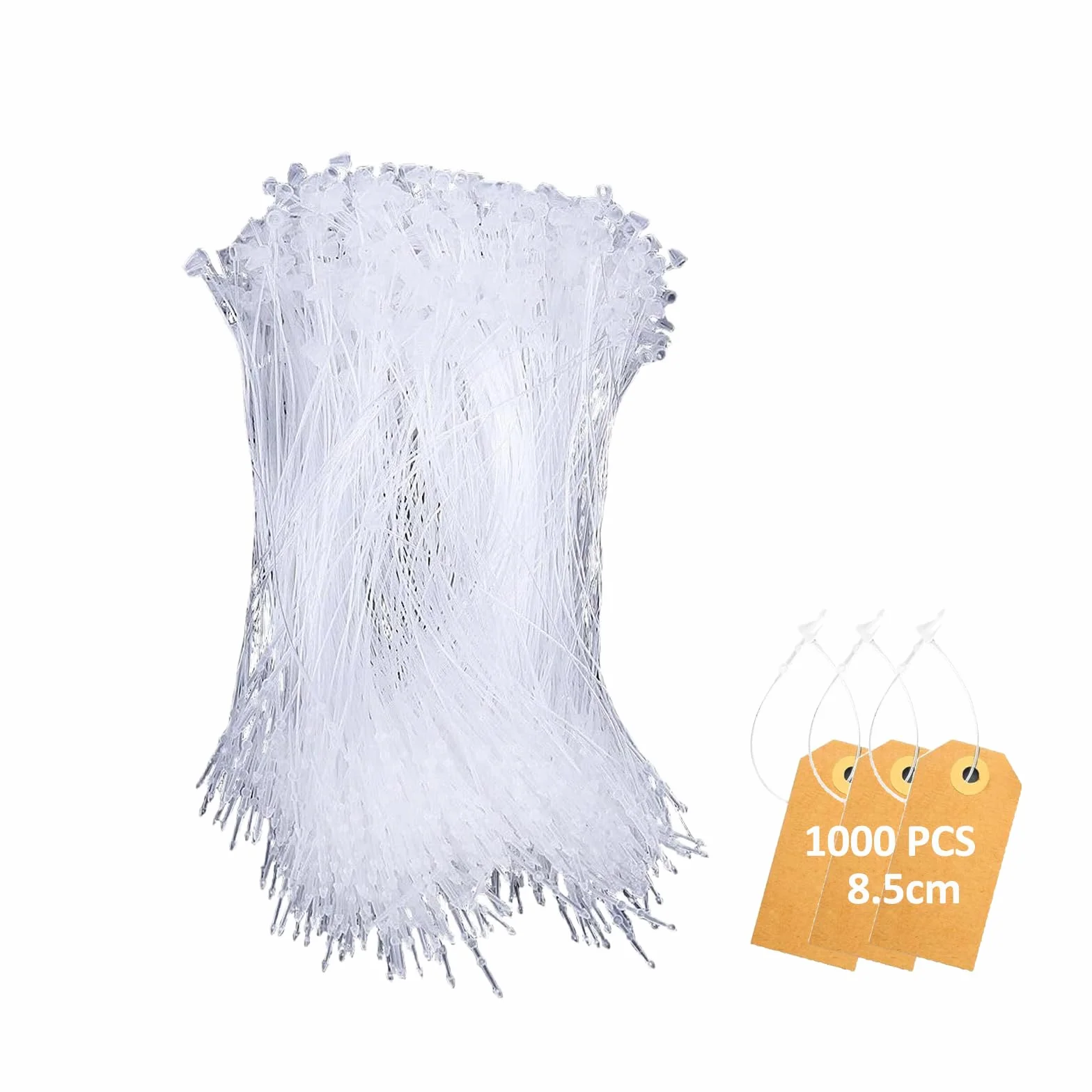 1000 Piezas Hilos de Seguridad para Etiquetas de 8,5 cm, Sujetadores de Plástico Transparente para Textiles, Cuero, Zapatos