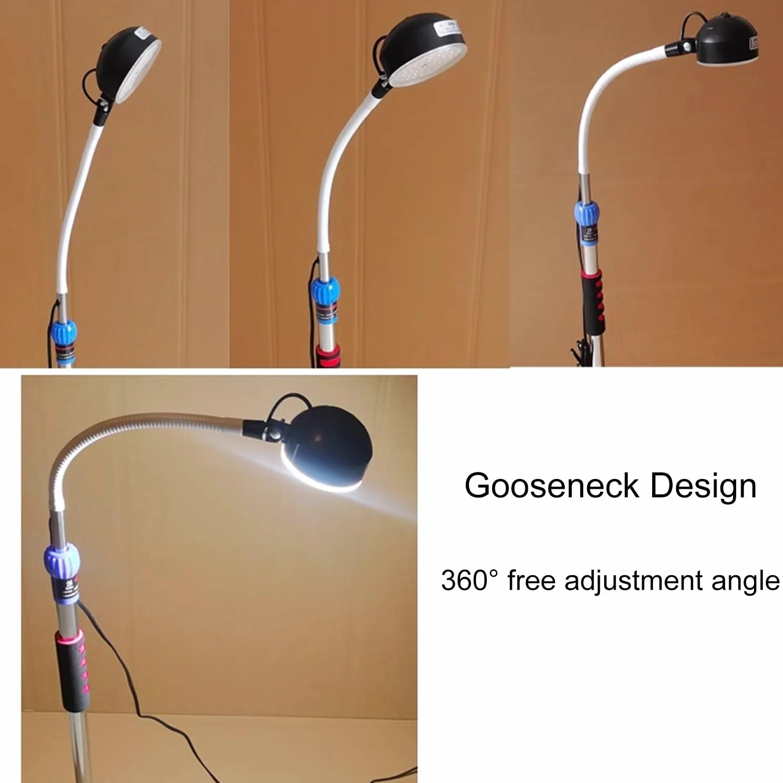 Lámpara de Examen Médico LED de Pie para Exámenes Médicos, Luz LED para Examen de Alta Luminosidad, Cabezal Giratorio de 360° para Ginecología, Odontología