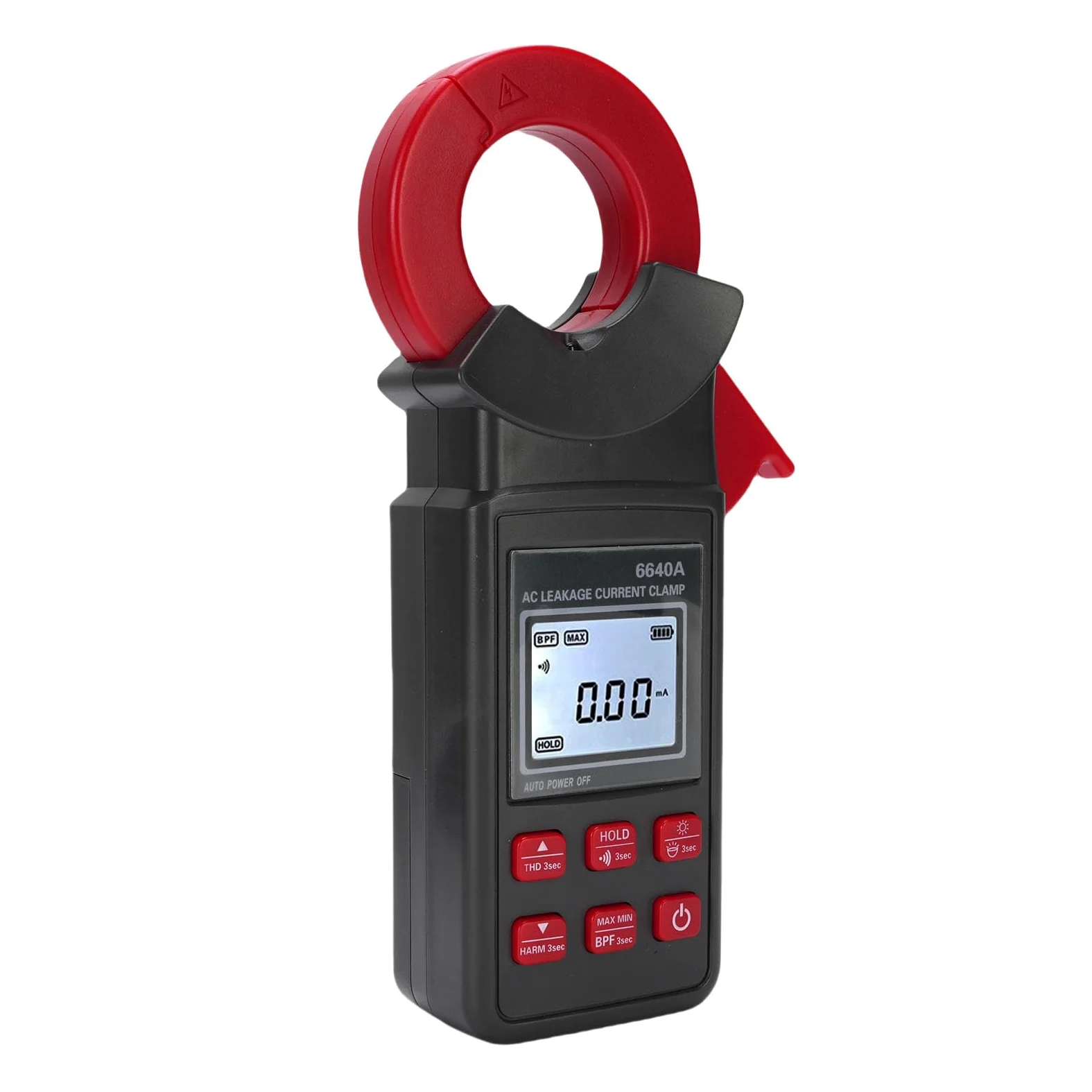 Walfront Medidor de Pinza de Corriente de Fuga de CA, Rango de Medición de 0mA a 300A, Probador de Resistencia a Tierra, Medición de Resistencia de Bucle