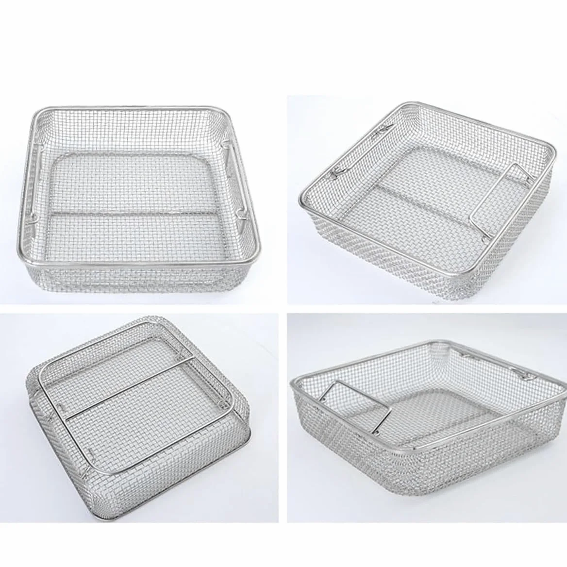 Cestas Perforadas De Malla Acero Inoxidable 304, Cesta De Malla De Esterilización para Operación Instrumentos Médicos, Bandeja De Esterilización De Cestas Perforadas Malla,30 * 25 * 7cm