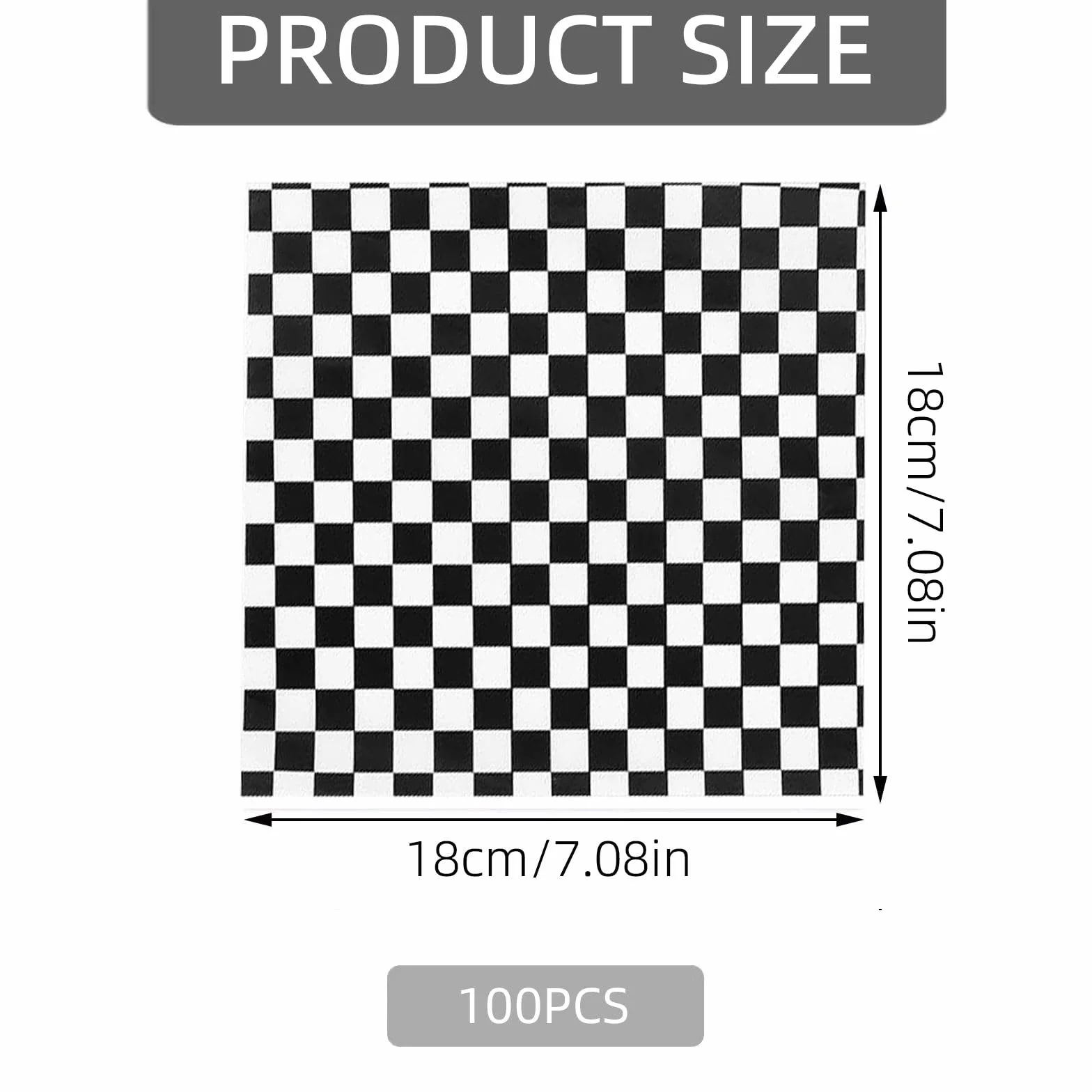 Papel Antigrasa Resistente 100 Piezas Hojas Checkered Deli Basket Liner para Envolver Hamburguesas y Snacks