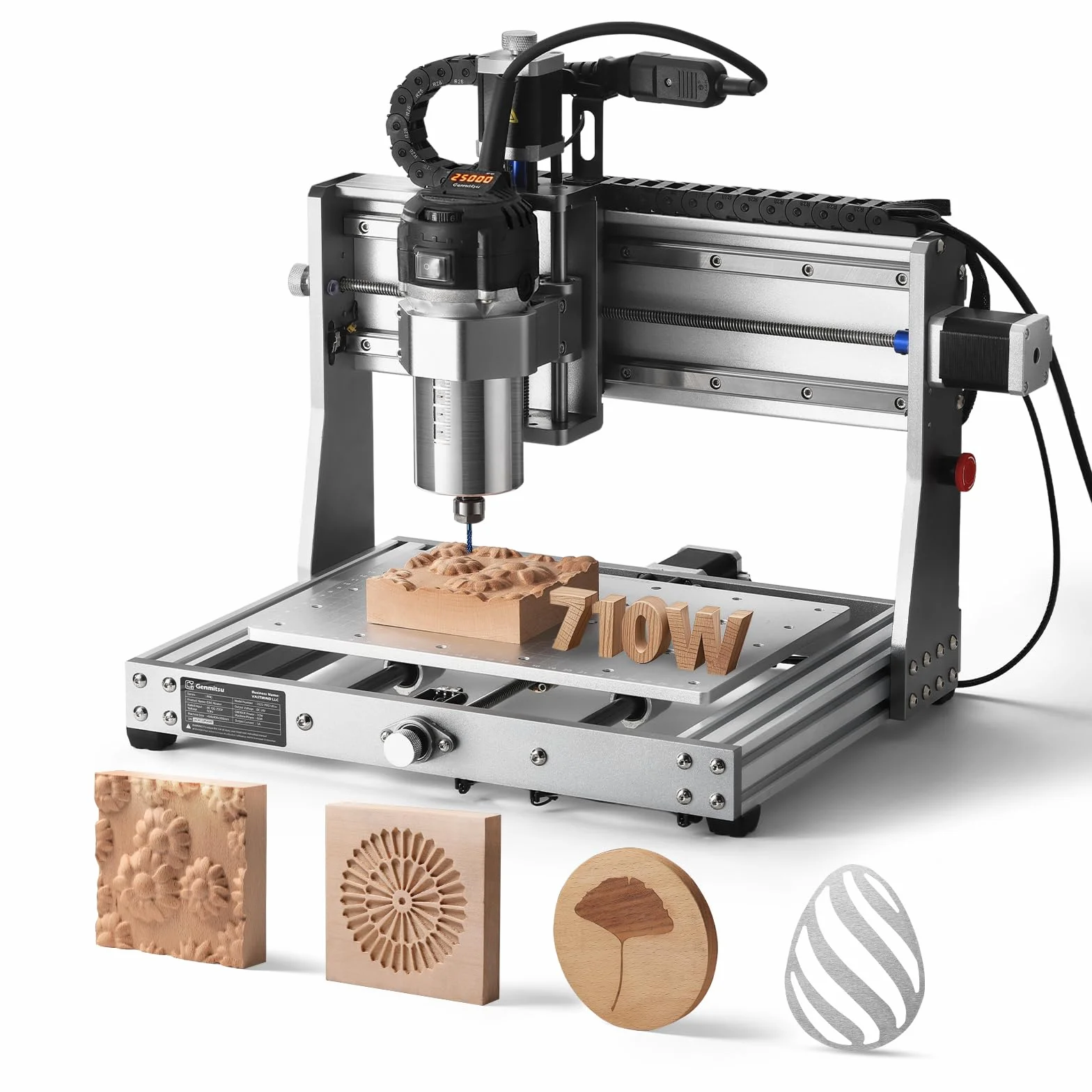 SainSmart Genmitsu 3020 PRO Ultra - Kit de enrutador, grabador totalmente metálico, eje mejorado de 710 W para metal, madera, ventilador de placa base integrado, área de trabajo 11.8 x 8.1 x 3.1