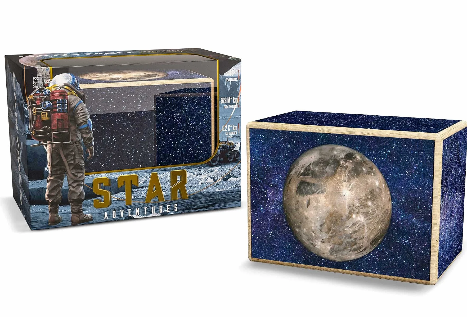 Logica Juegos Ganimedes Rompecabezas de Madera Caja Secreta 5 Pasos Dificultad 2/6 Medio Serie Star Adventures