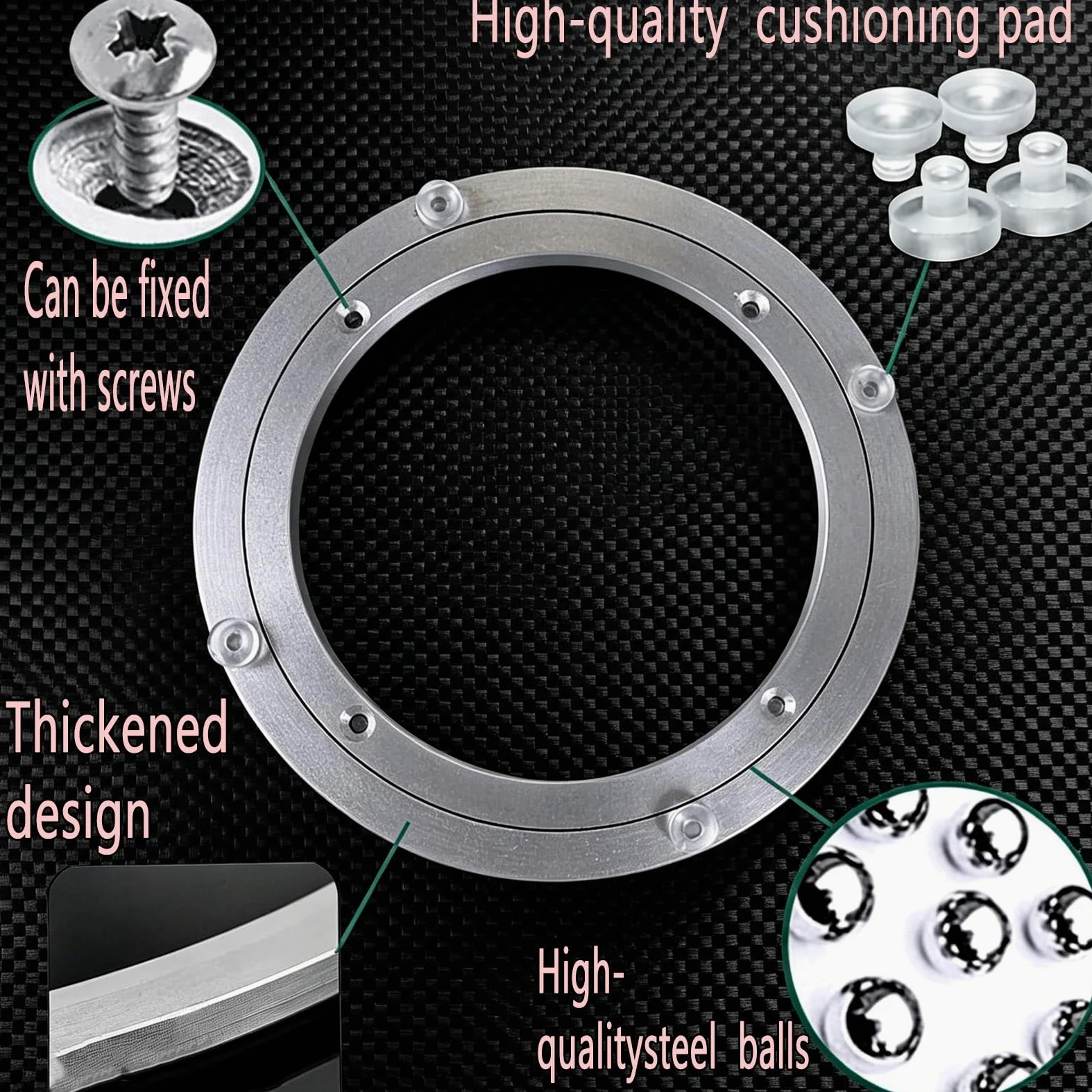 Rodamientos De Plataforma Giratoria,Pista Giratoria,Lazy Susan Giratoria | Placa Giratoria,Plato Giratorio,Metal De Aluminio,Para Hardware De Rodamiento De Plato Giratorio(450mm(18 inches))
