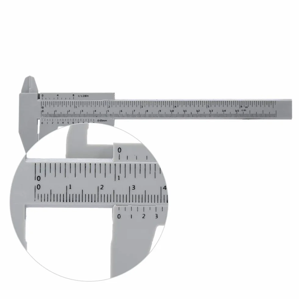 Calibre de Plástico Vernier 150 mm 6 Pulgadas Herramienta de Medición de Profundidad