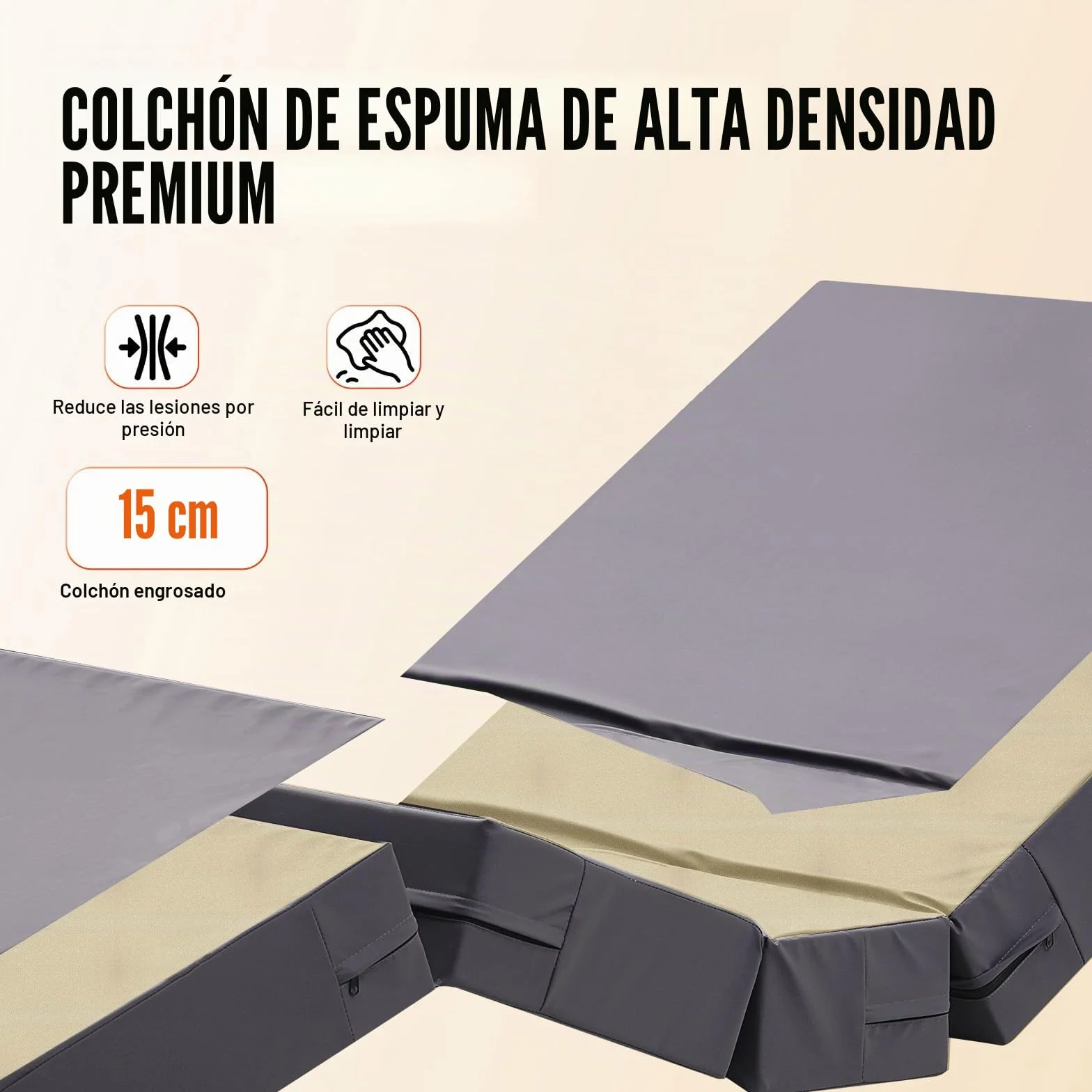 VEVOR Cama de Hospital Eléctrica de 5 Funciones de Primera Calidad para UCI con Posición de Silla Cardíaca, Trendelenburg y el Inverso, Ruedas de Bloqueo, 2085 x 1025 x 455-745 mm, Blanco y Azul