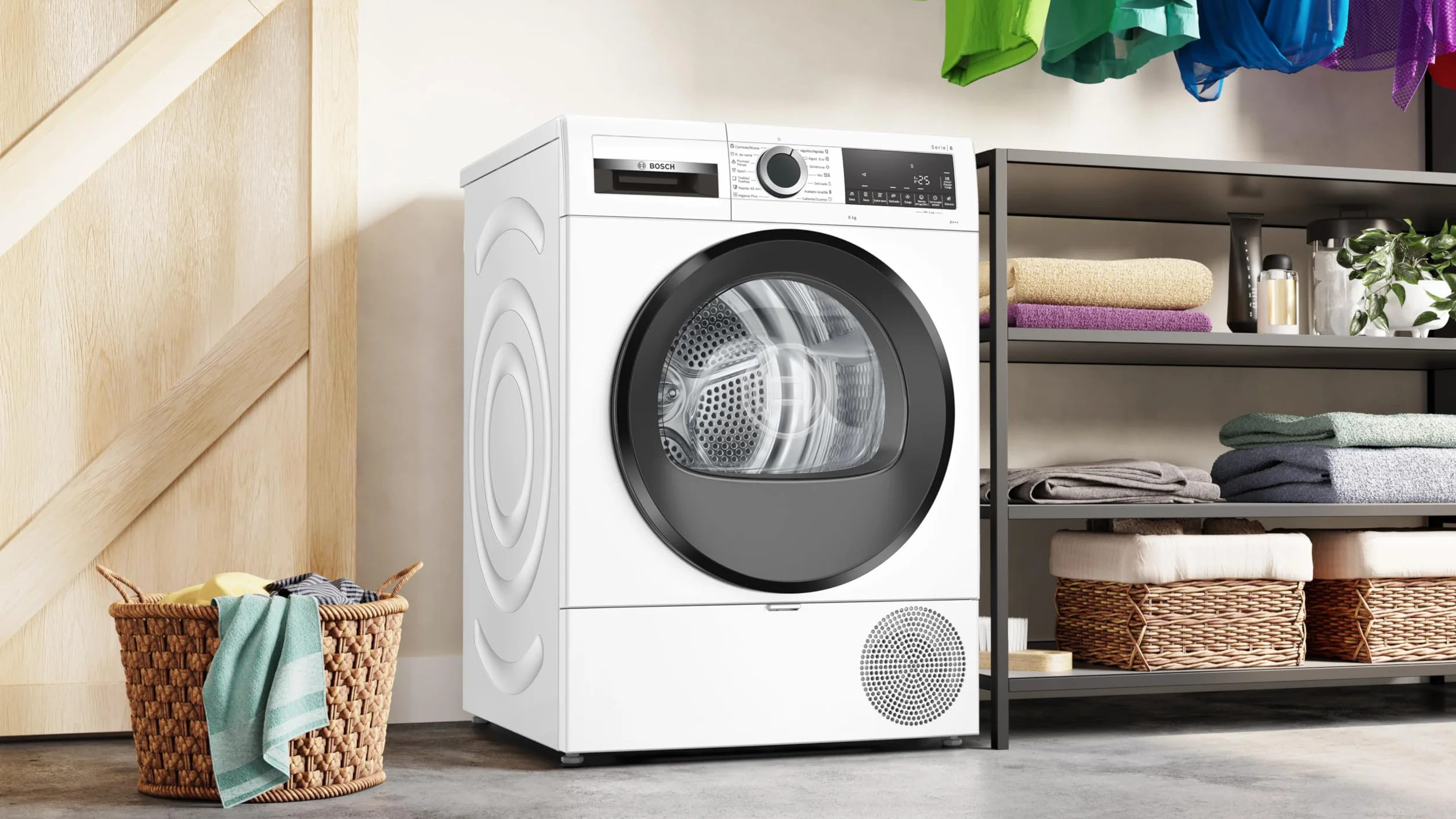 Bosch Secadora Bomba de Calor 8 kg Display LED WQG233D0ES Blanco