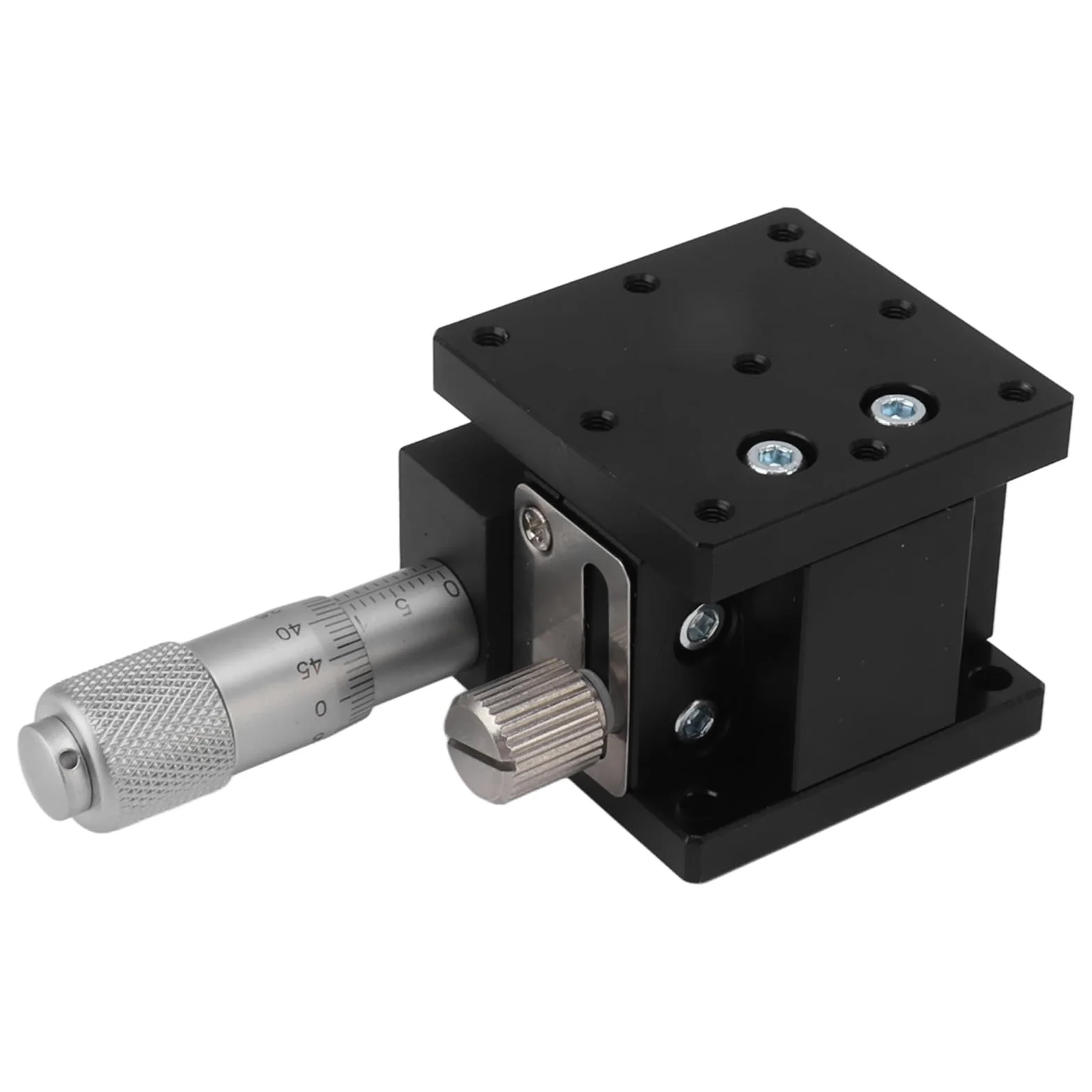 Plataforma deslizante de eje Z de aleación de aluminio con etapa lineal manual, plataforma de ajuste micrométrico con rodamiento de rodillos cruzados para instrumentos y