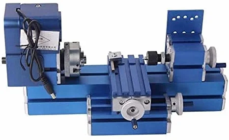 Mini máquina de torno de metal motorizado de 24 W Mini fresadora DIY Benchtop carpintería Torno Kit de herramientas para modelos, manualidades, ciencias educación