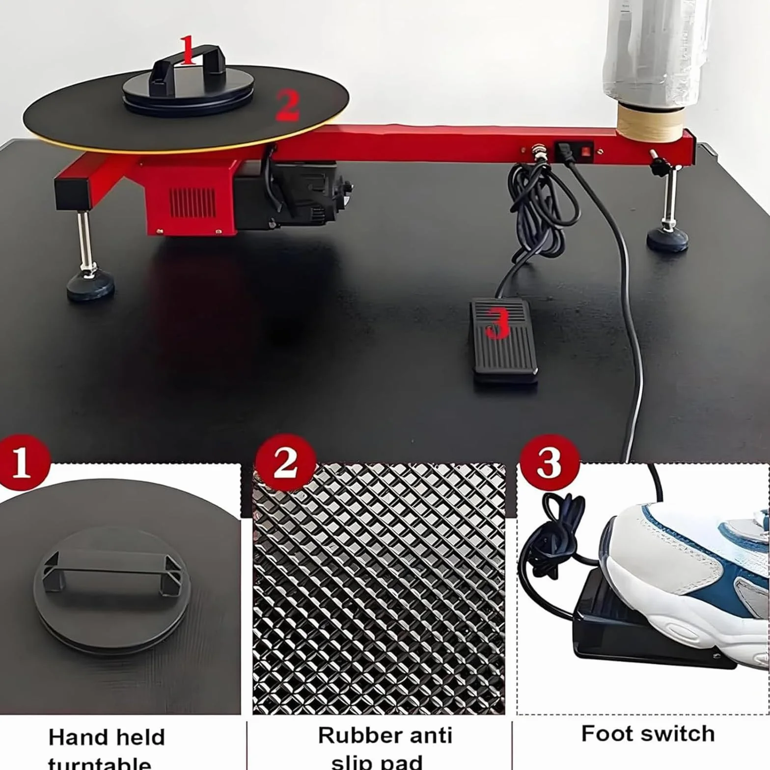 Máquina Envolvedora Eléctrica con Film Estirable, Máquina Empacadora con Dispensador de Film Estirable, Máquina Envolvedora de Cartón, Velocidad 30 RPM, la Alta Velocidad Mejora la Eficiencia