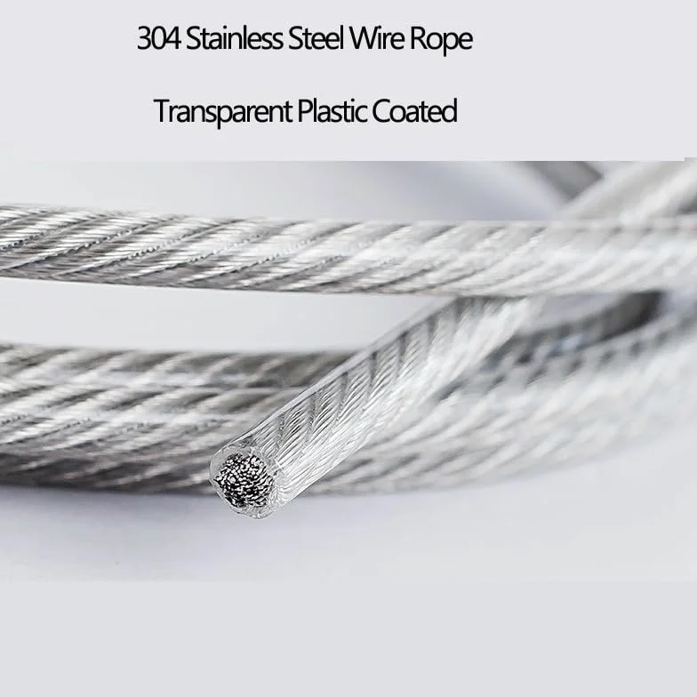 Cable Acero Diámetro 0,3mm 0,5mm 1mm 1,2mm 1,5mm 2mm Cable de cuerda de alambre de acero 304 tendedero a prueba de herrumbre acero inoxidable 304 7*7 Cable Acero Plastificado ( Size : 10 Meter , Color