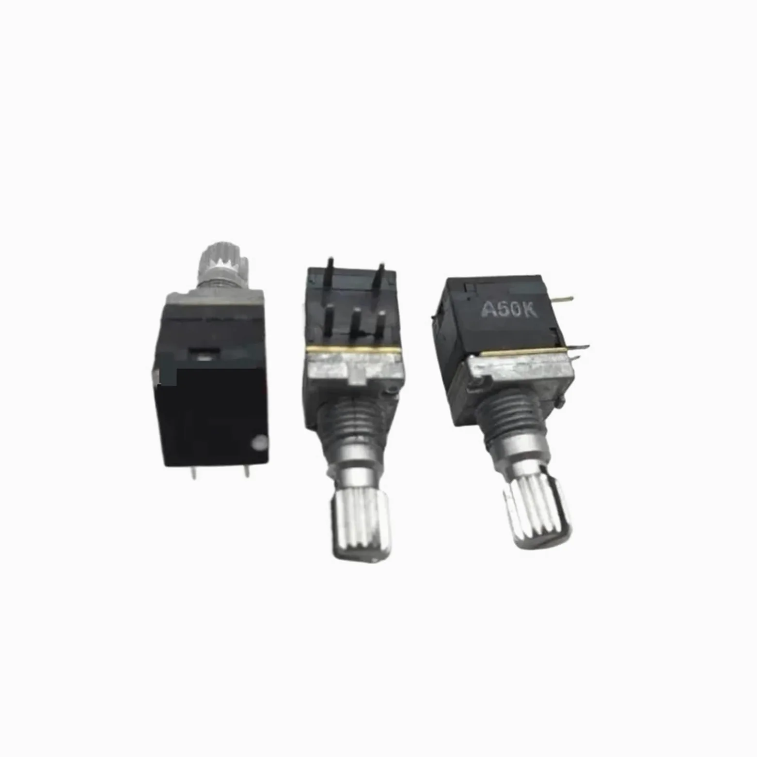 Potenciómetro único de 30 Uds con interruptor A50K longitud del eje 15MM dentado