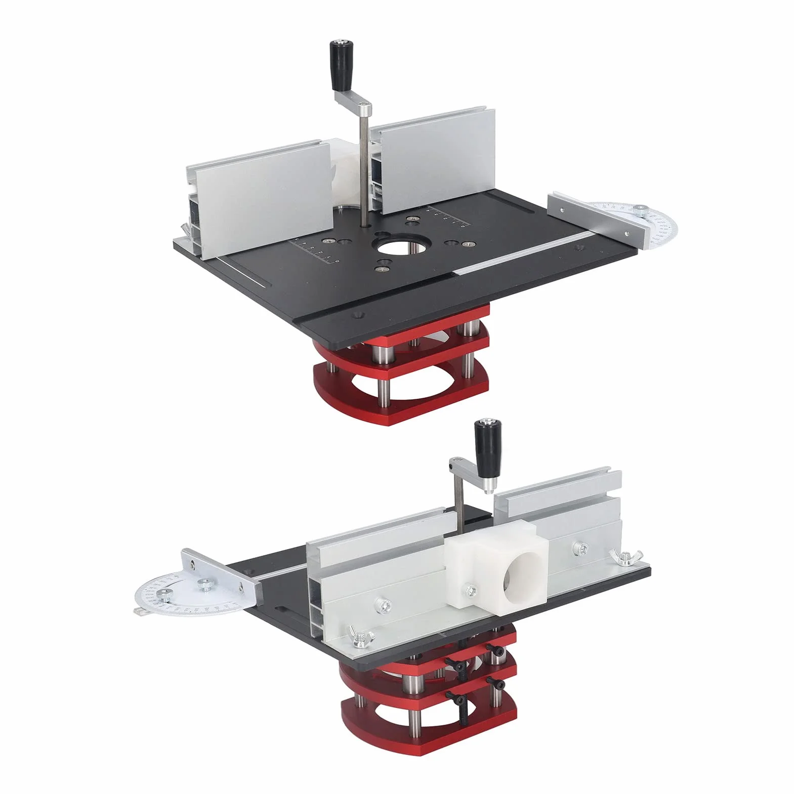 Elevador de Enrutador con Placa Superior, Base de Elevación de Enrutador para Carpintería, Ranurado, Recorte, Biselado, Mesa para Máquinas de Carpintería (Negro)