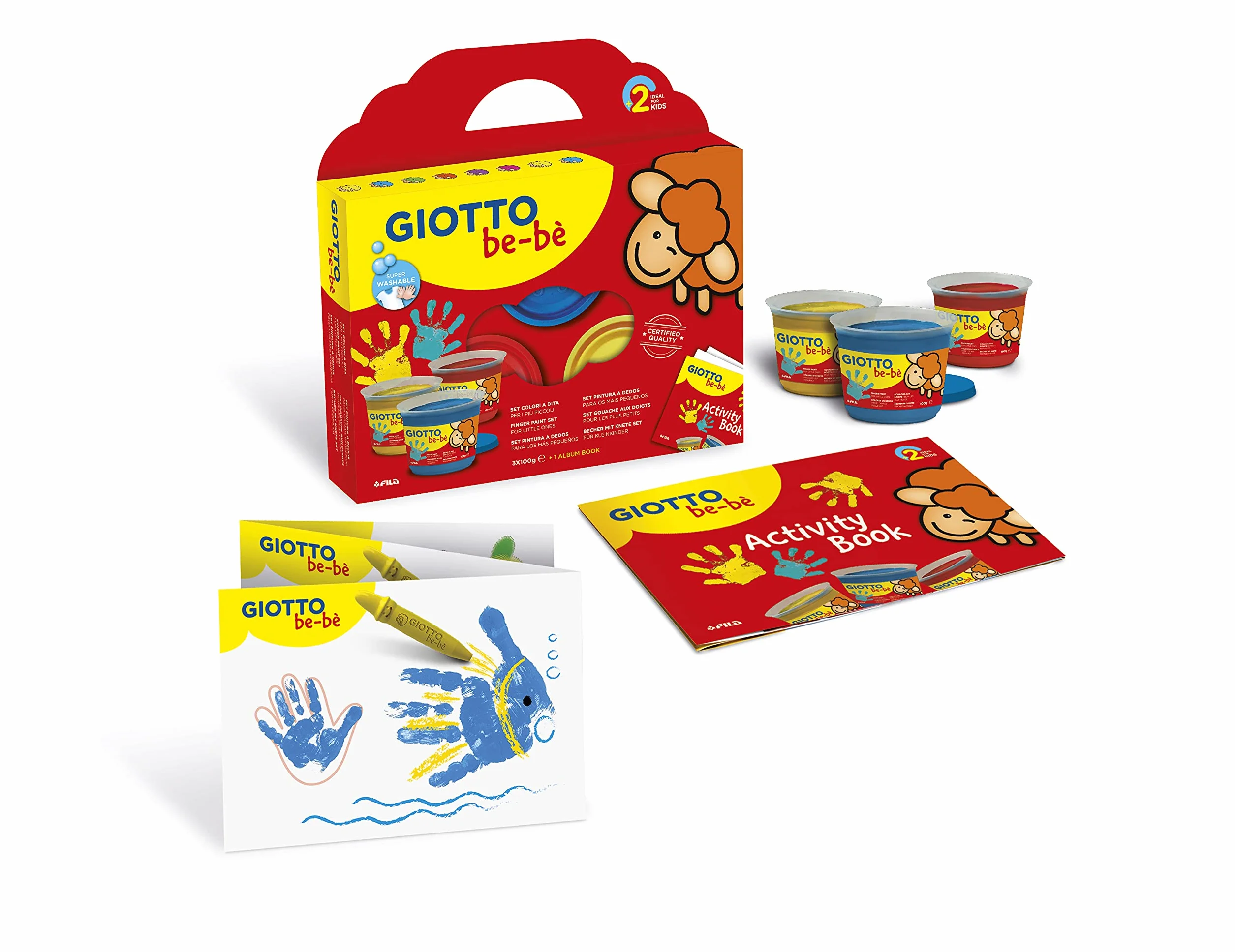 Giotto be-bè Set pintura a dedos 100 ml 3 unidades