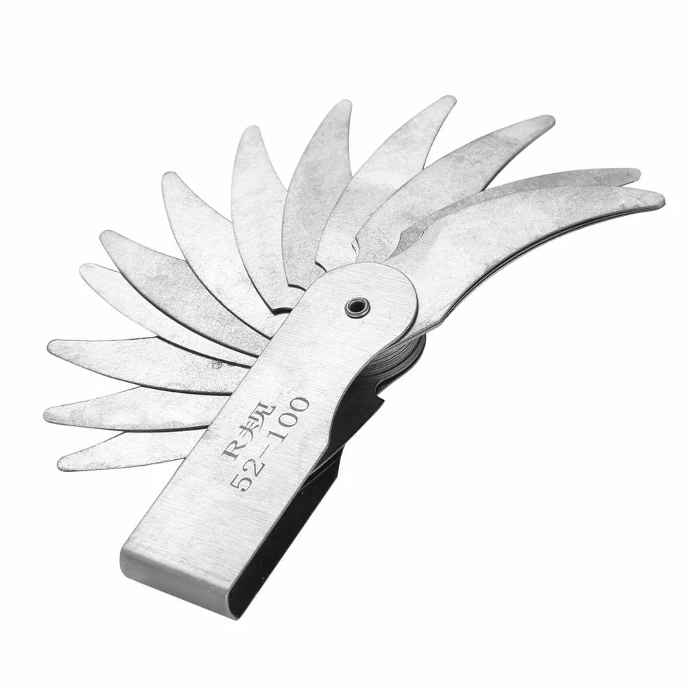 Calibre de radio de acero inoxidable R0.3-1.5 R1-6.5 R7-14.5 R15-25 R25-50 R52-100 mm