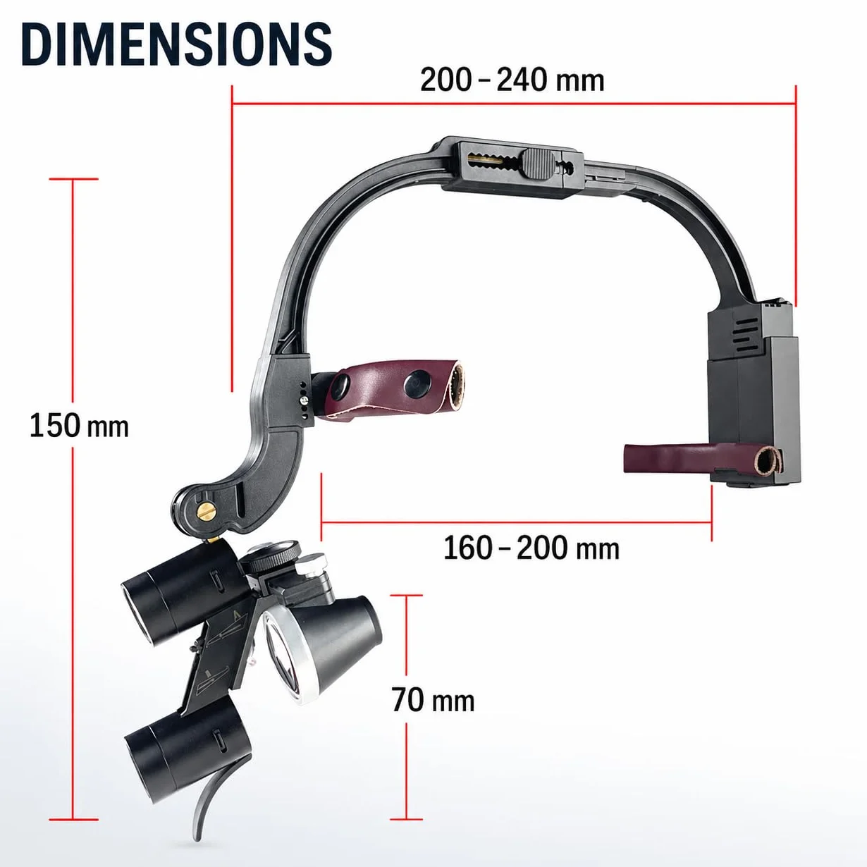 Lupas dentales con luz LED 3.5X binoculares quirúrgicas para laboratorio dental