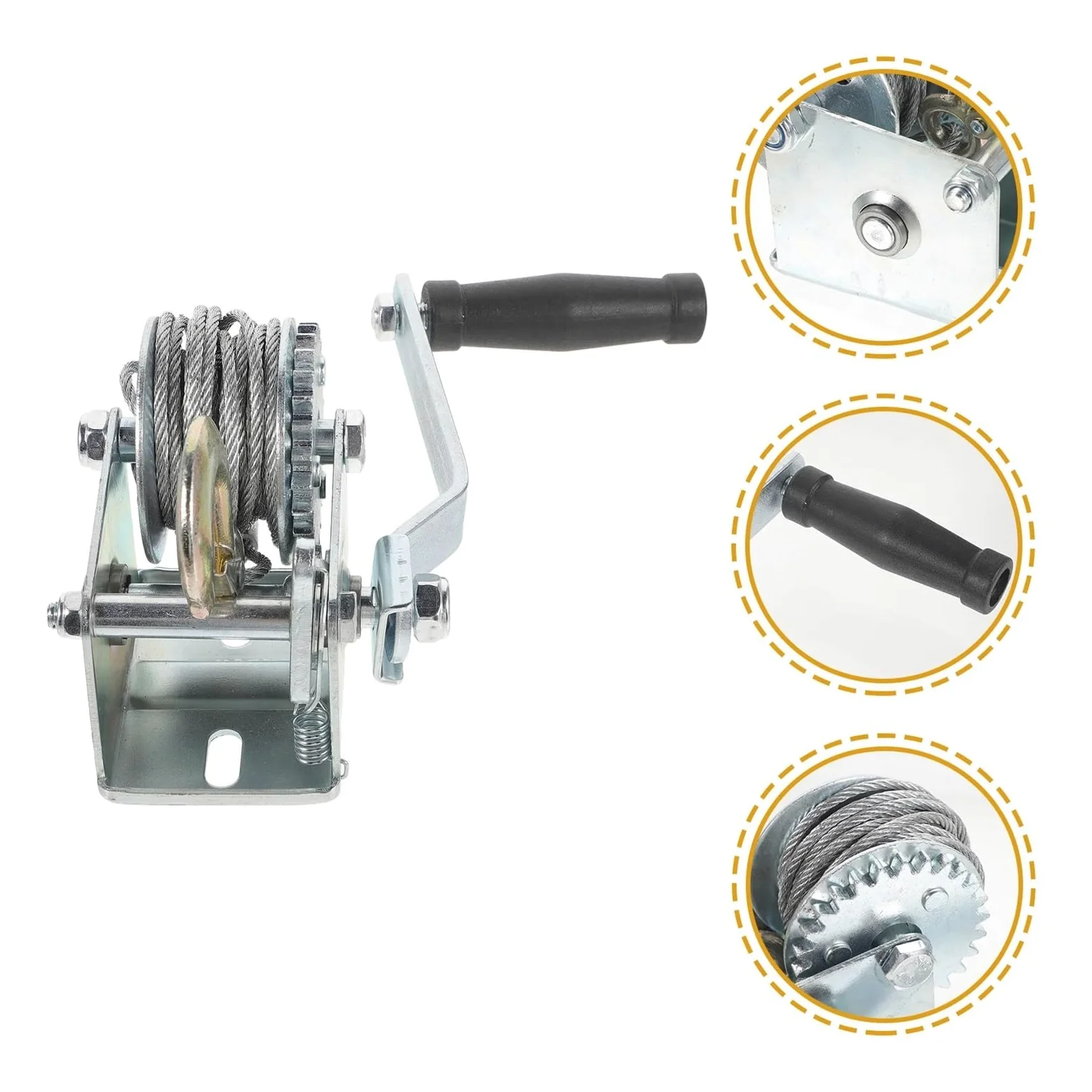Cabrestante de remolque Cabrestante manual 600-3000 libras Cabrestante manual Cable de tracción Cabrestante de elevación Especificaciones completas Cabrestantes Chirridos(3000)